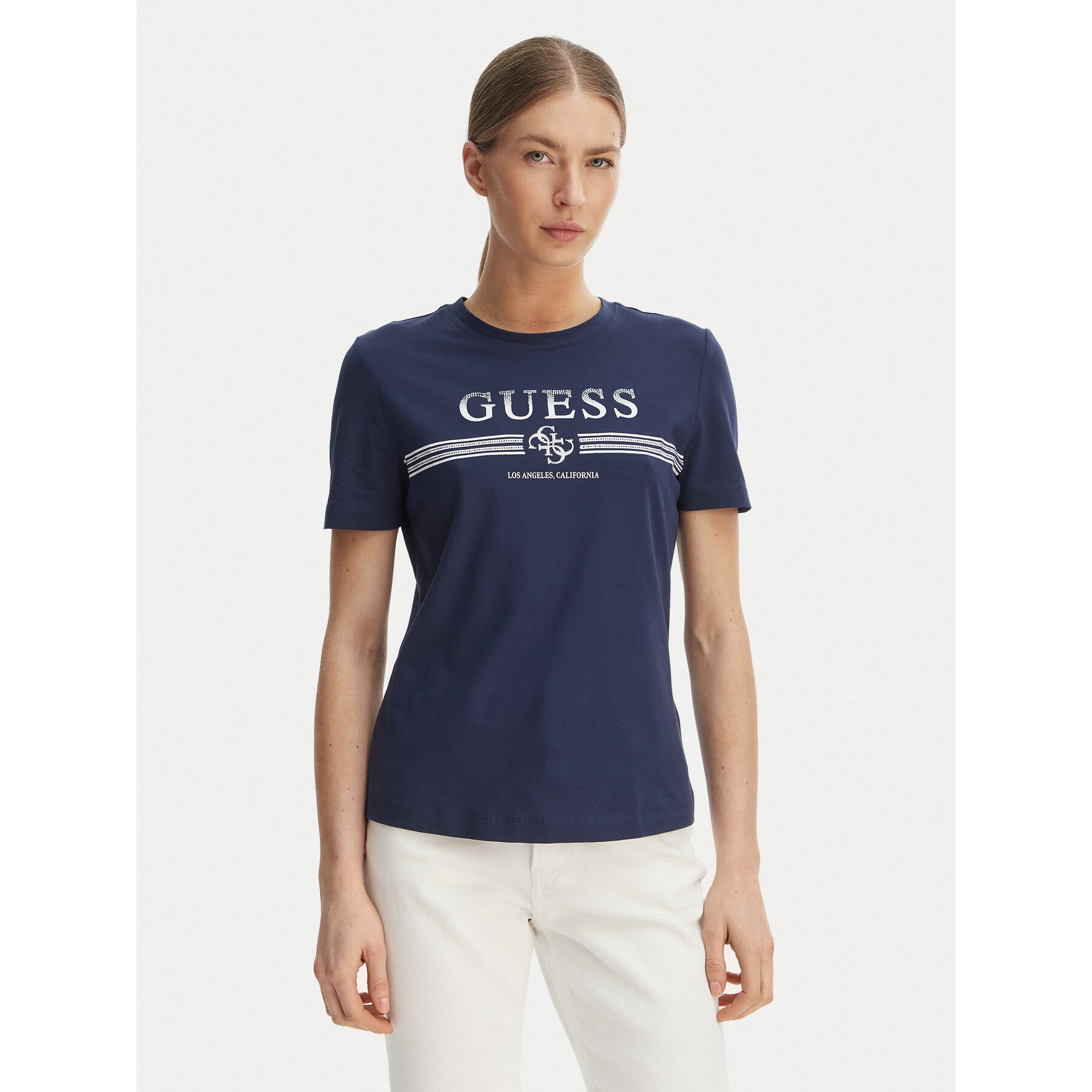 Guess T-shirt V6GI07 K2968 Tamnoplava Regular Fit