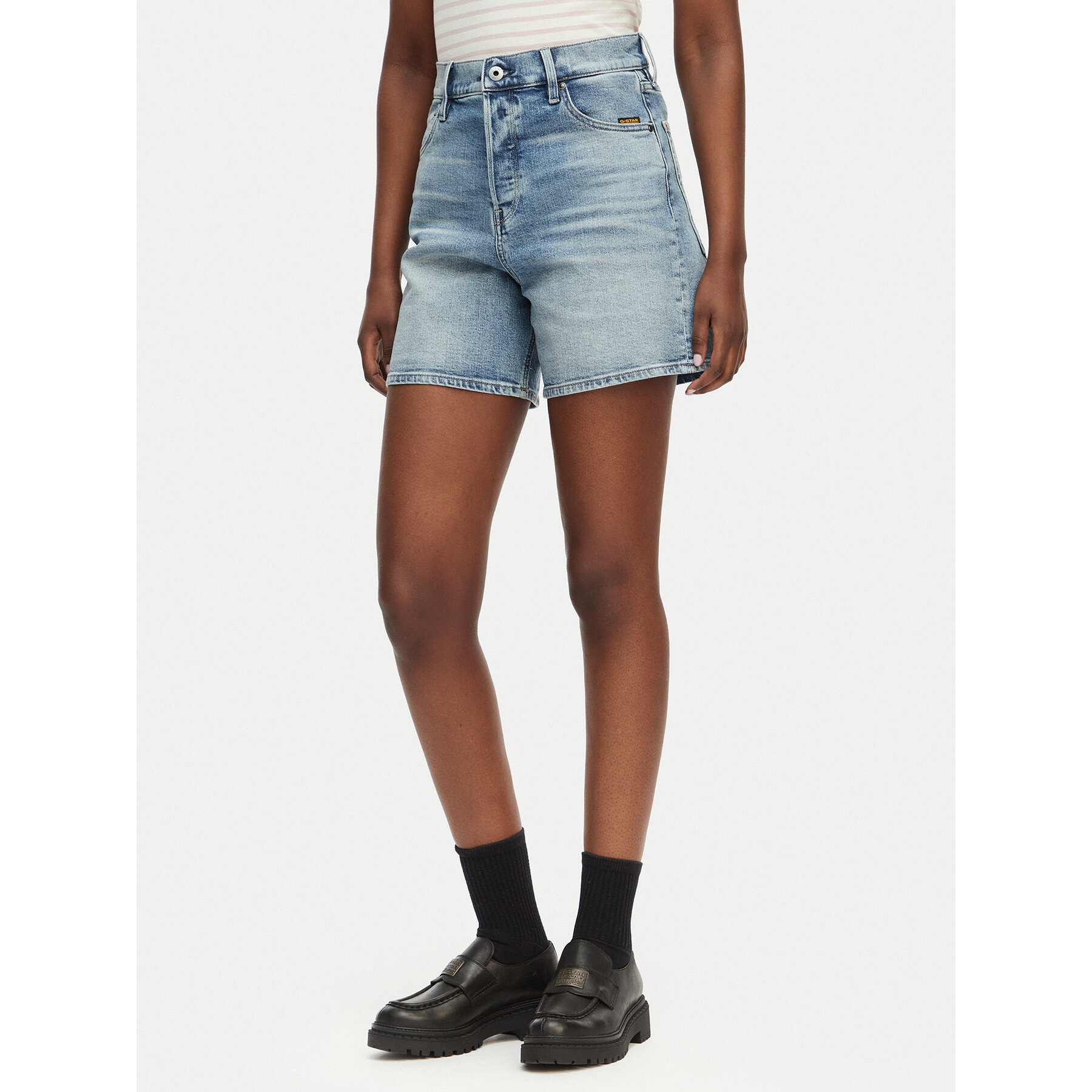 G-Star Raw Kratke traperice Clean Edge D28386-E205 Svijetlo plava Regular Fit