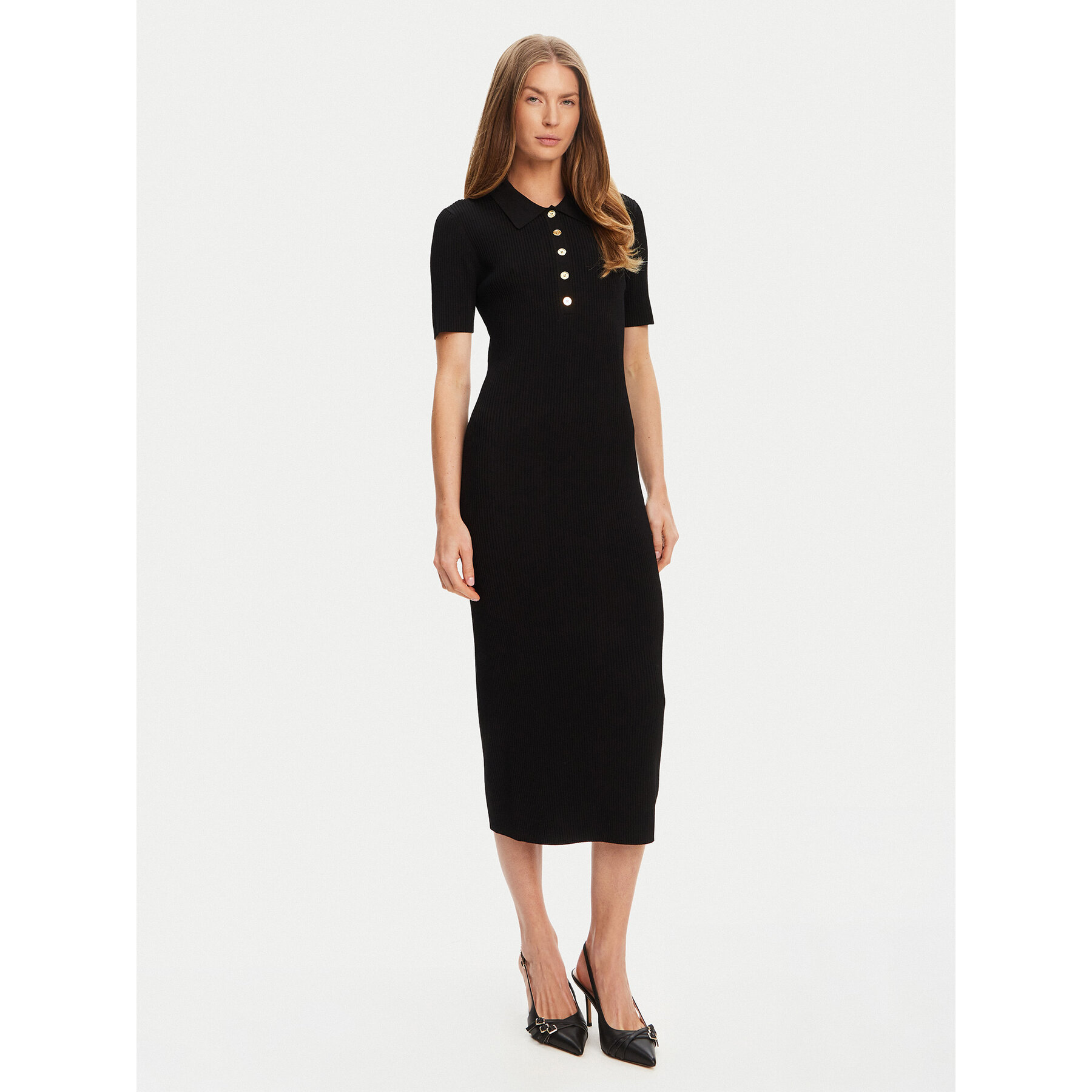 MICHAEL Michael Kors Strickkleid MT5832333D Schwarz Slim Fit
