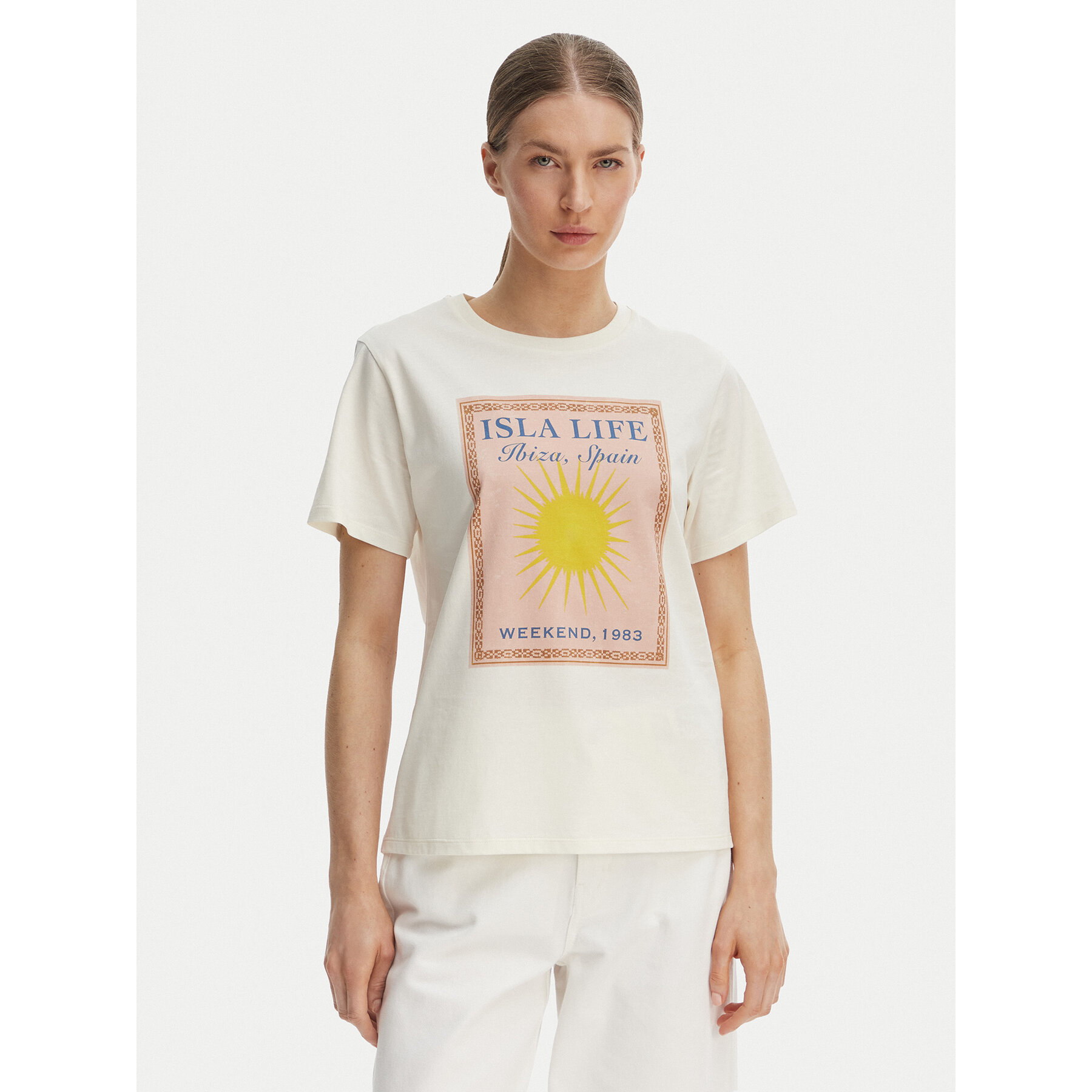Weekend Max Mara T-Shirt Pantera 2615971032 Écru Regular Fit