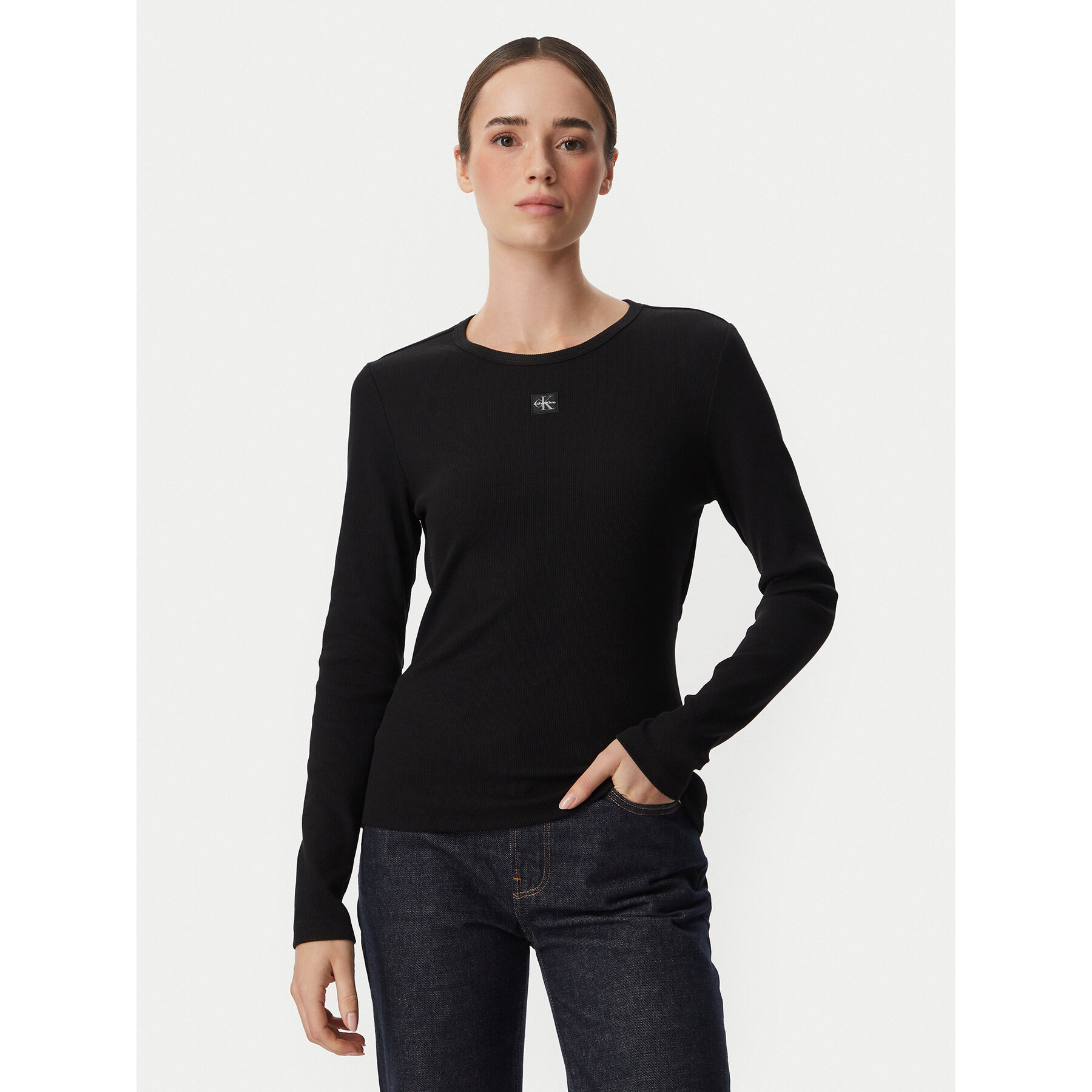 Calvin Klein Jeans Bluse LV047H259G Schwarz Regular Fit