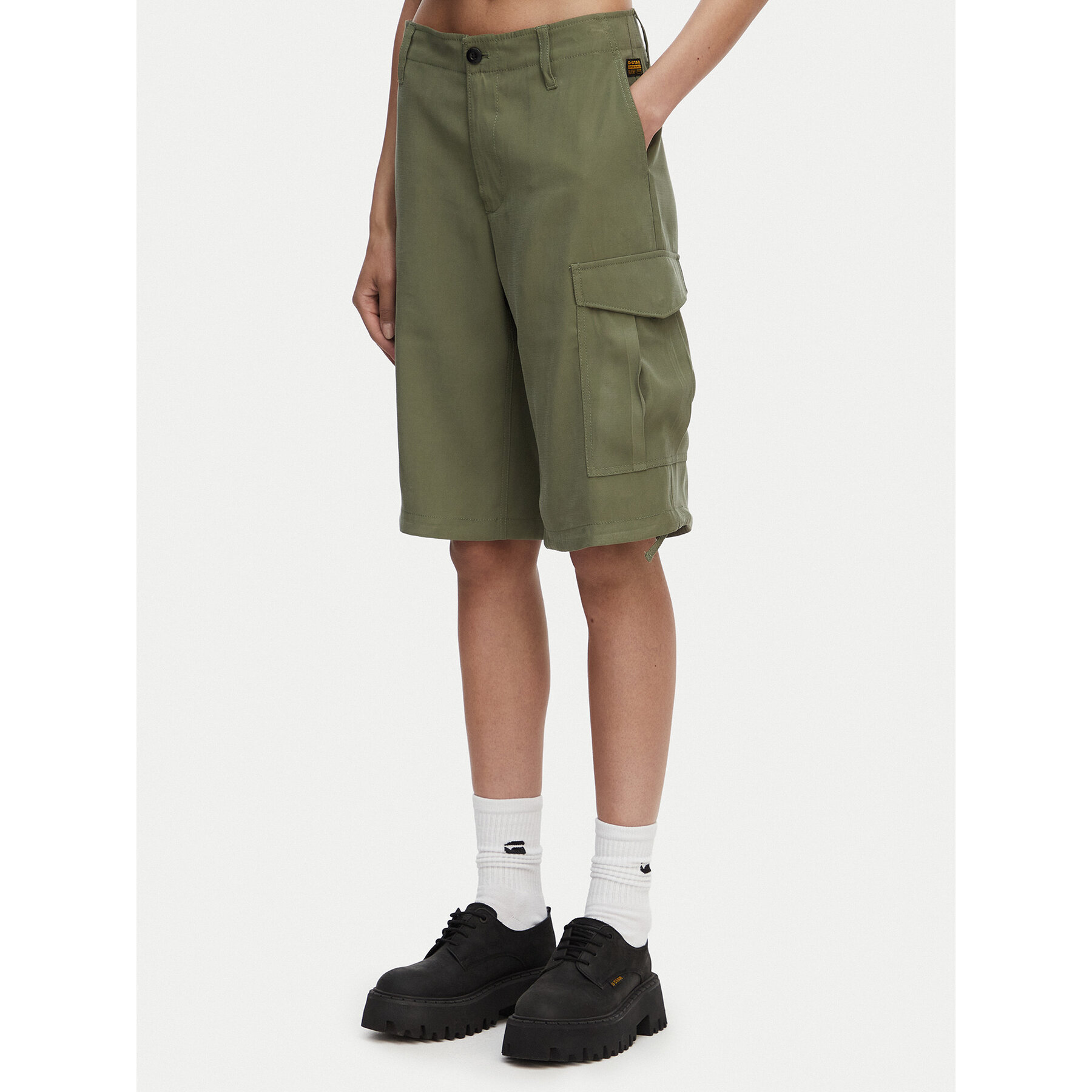 G-Star Raw Σορτς υφασμάτινο Bermuda Cargo D29016-D522 Σκούρο πράσινο Relaxed Fit