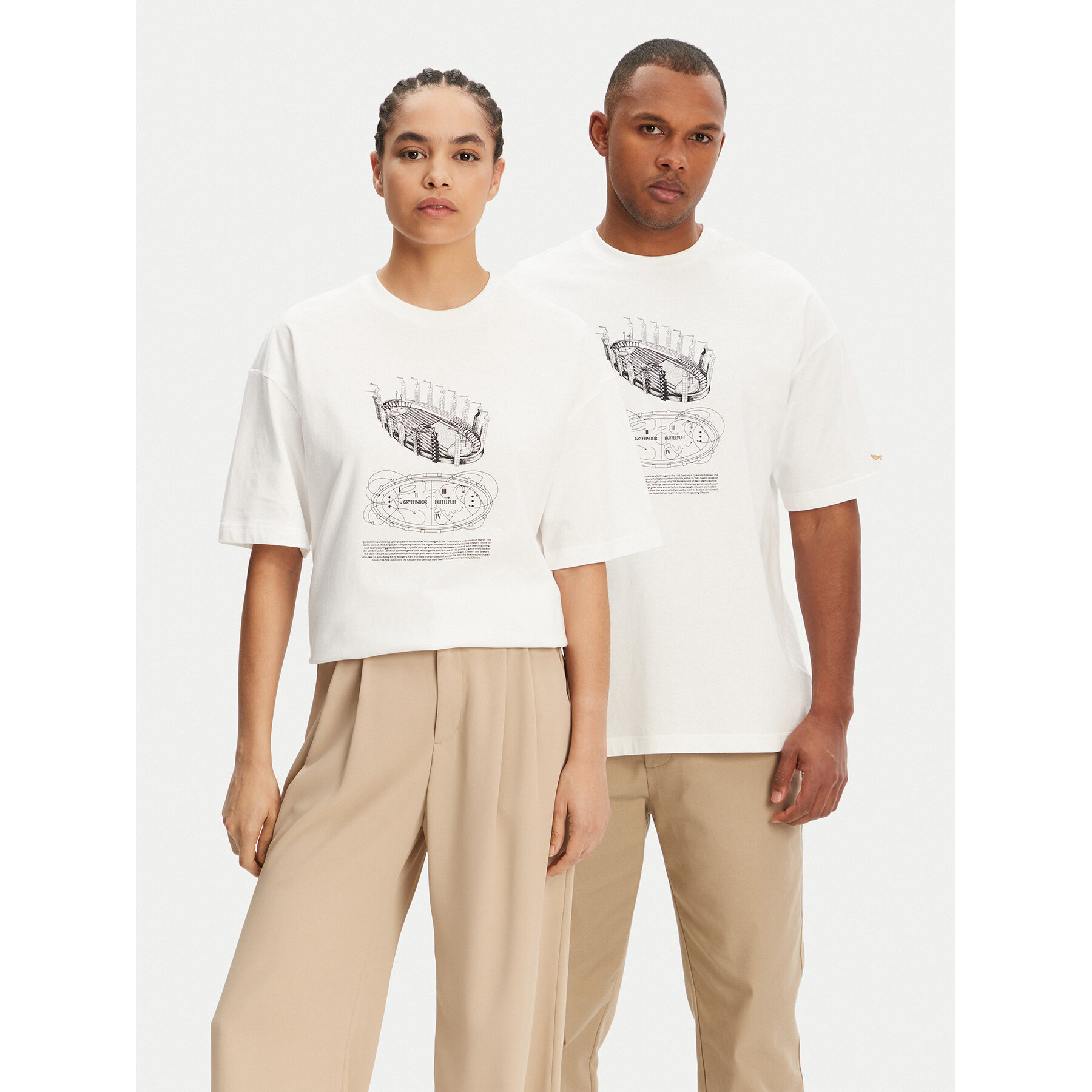 Puma T-Shirt Unisex Harry Potter 630092 Bianco Oversize