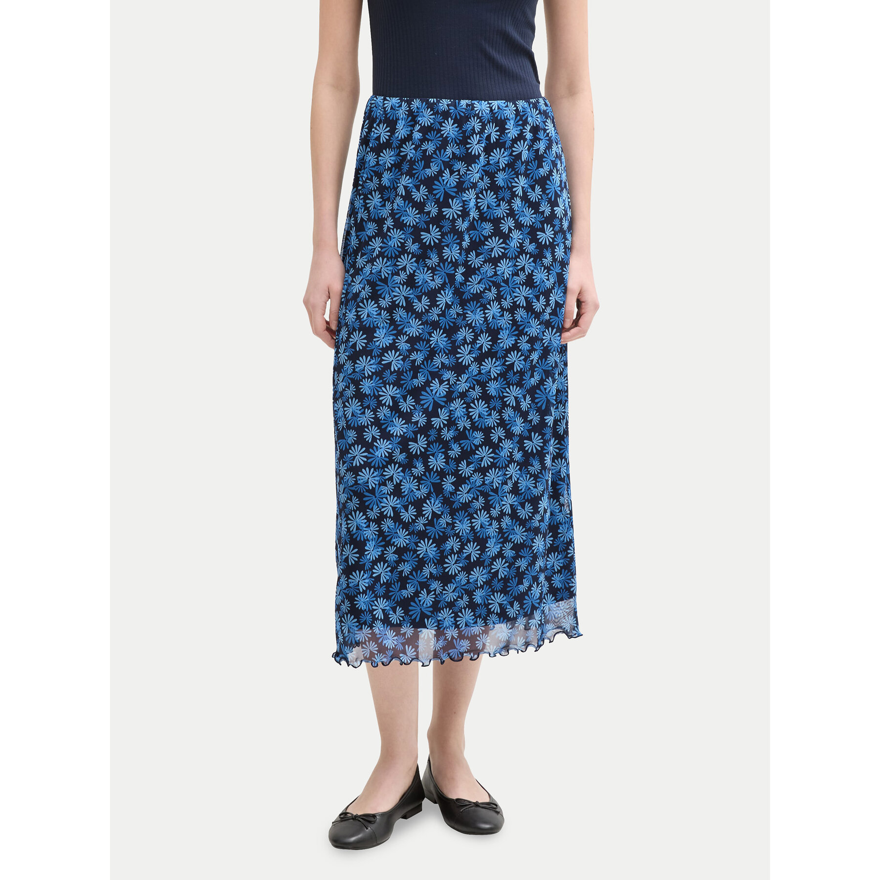 Tom Tailor Denim Midirock 1045502 Blau Regular Fit
