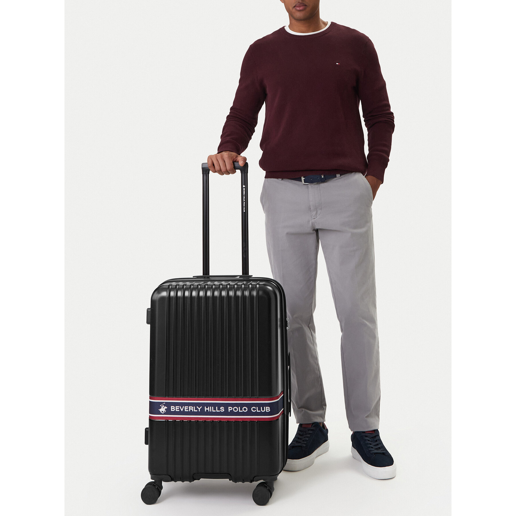 Valiză medie Beverly Hills Polo Club CEO-BHPC-M-005-08-BLACK Negru