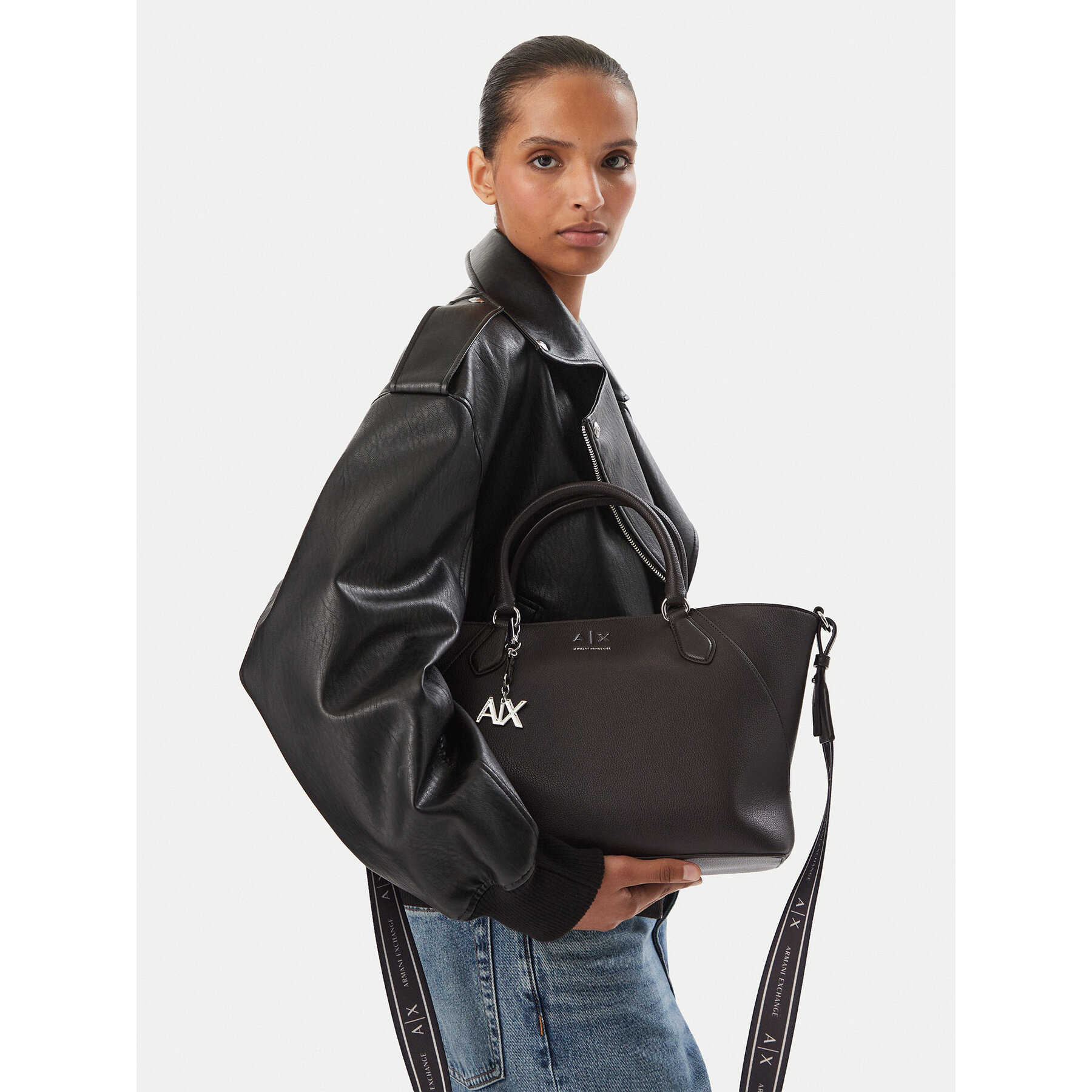 Geantă Armani Exchange XW003086 AF26569 U6032 Maro închis