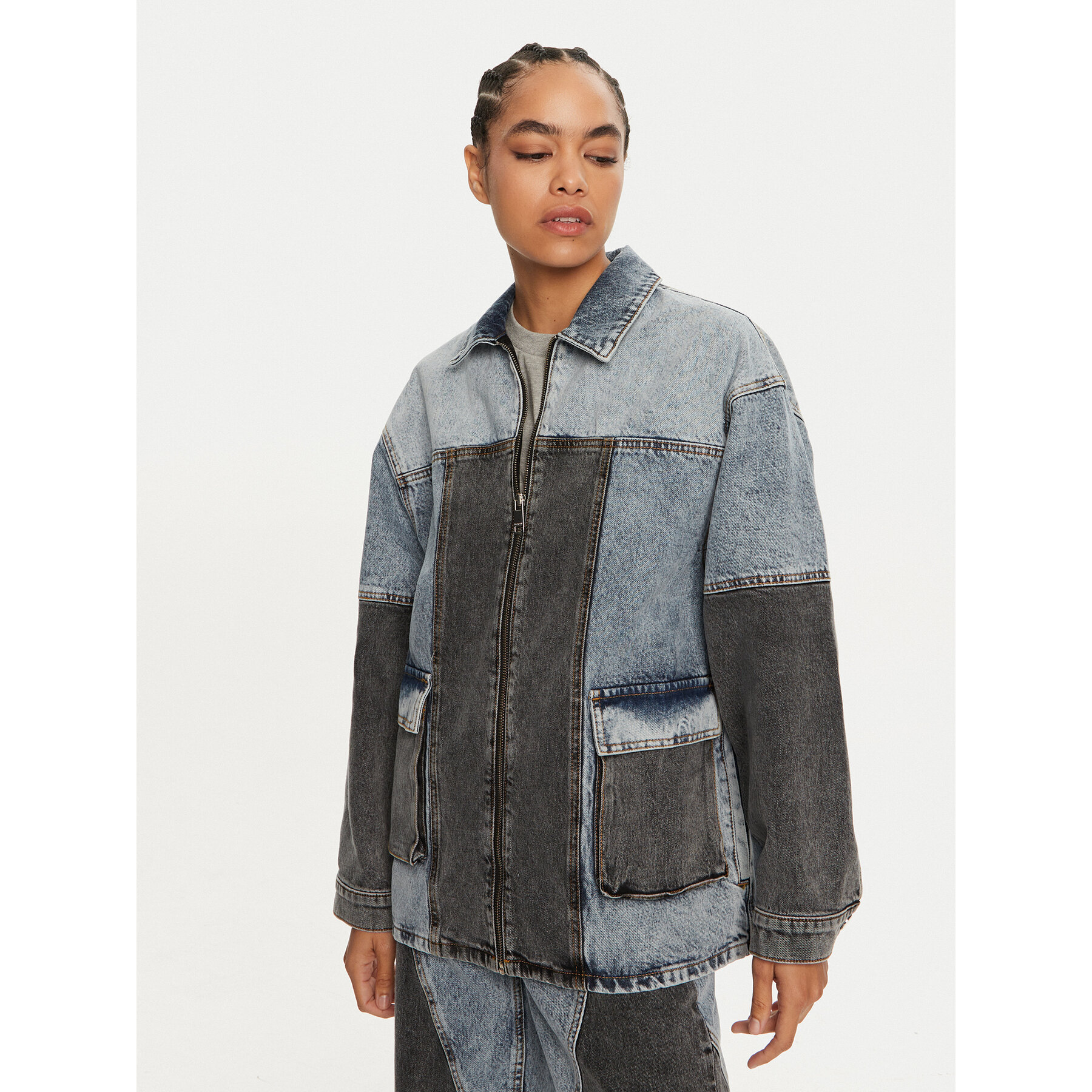 ROTATE Jeansjacke Mariana 1128221603 Blau Oversize