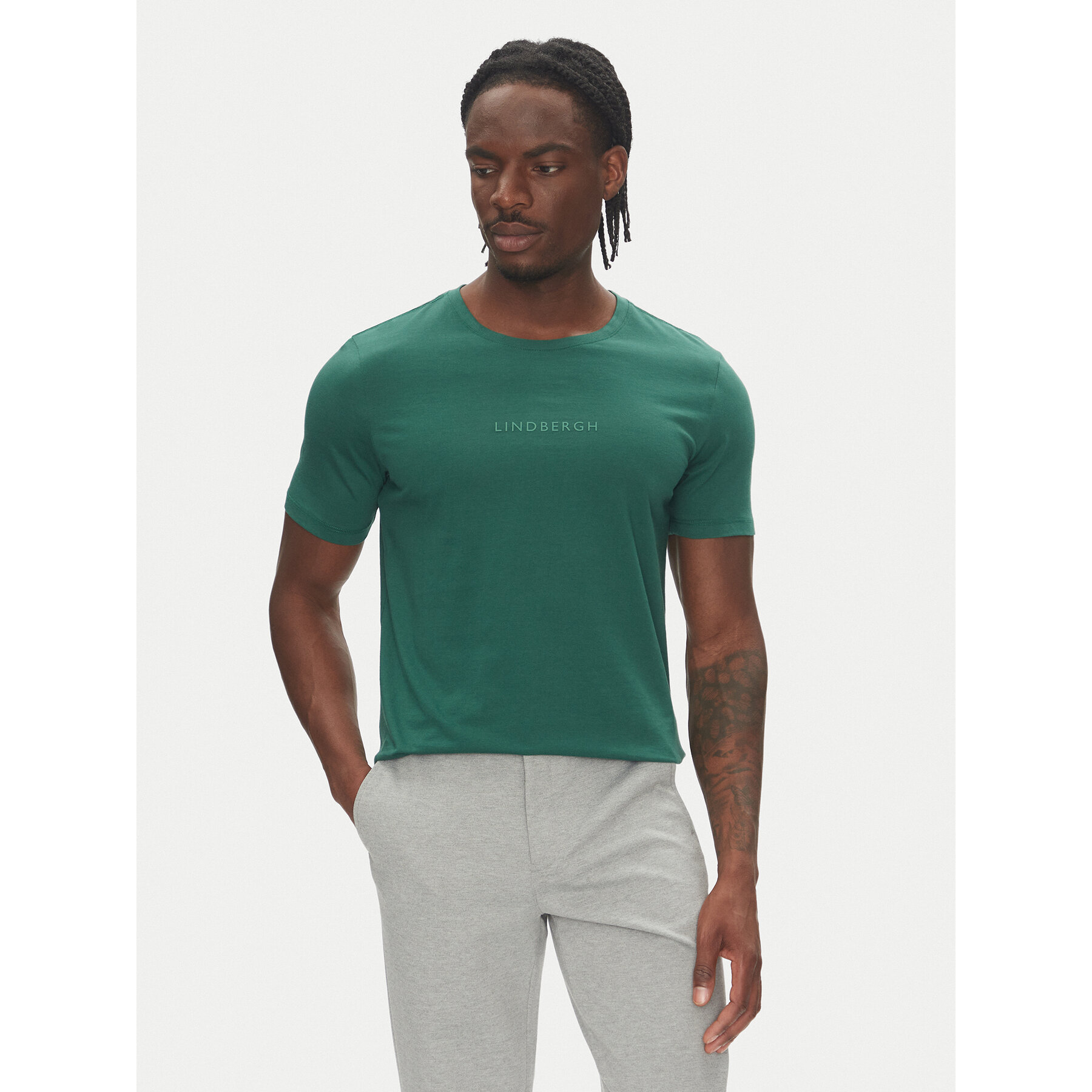 Lindbergh Lindbergh T-Shirt 30-400200B Πράσινο Relaxed Fit