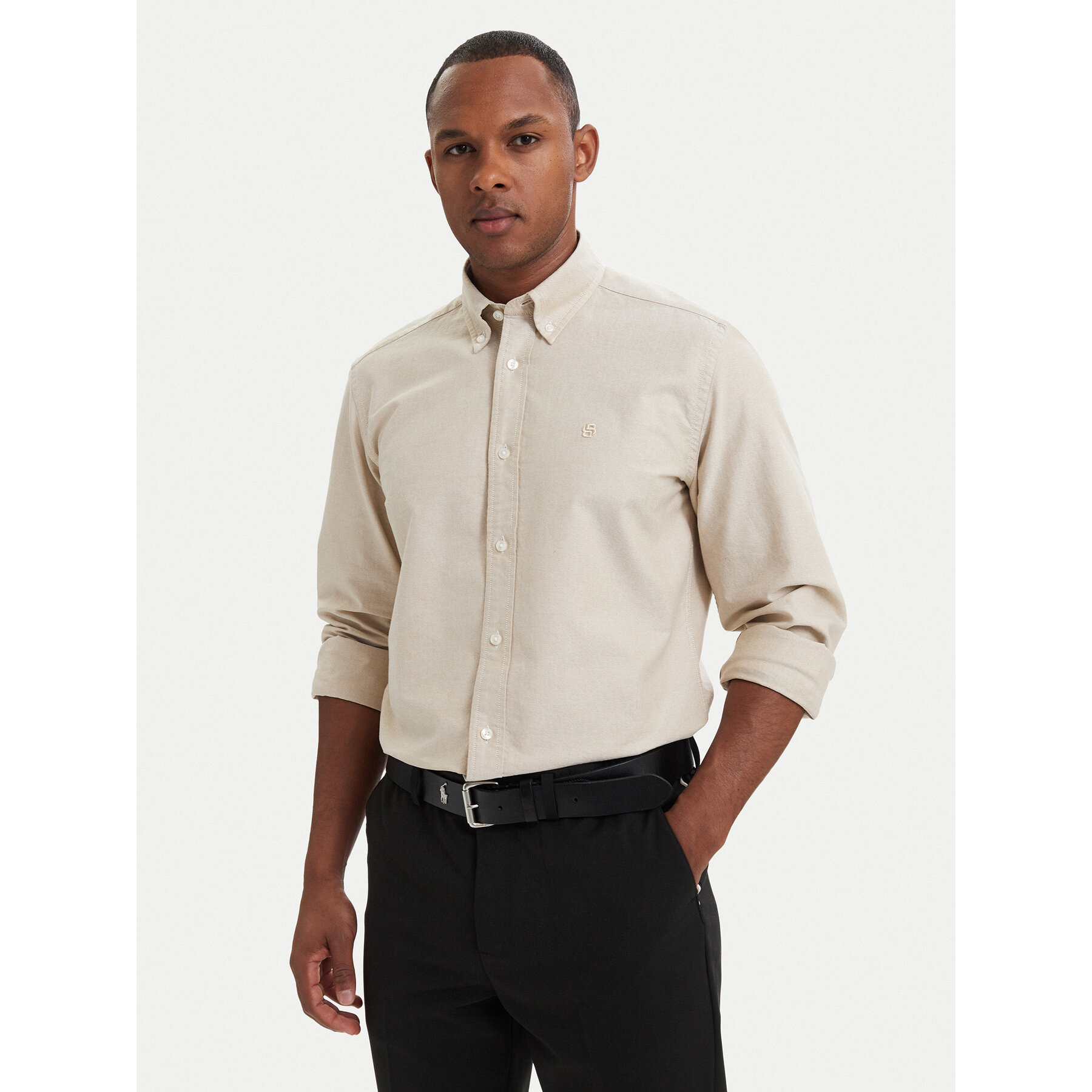 BOSS Hemd H-Liam 50566988 Beige Regular Fit