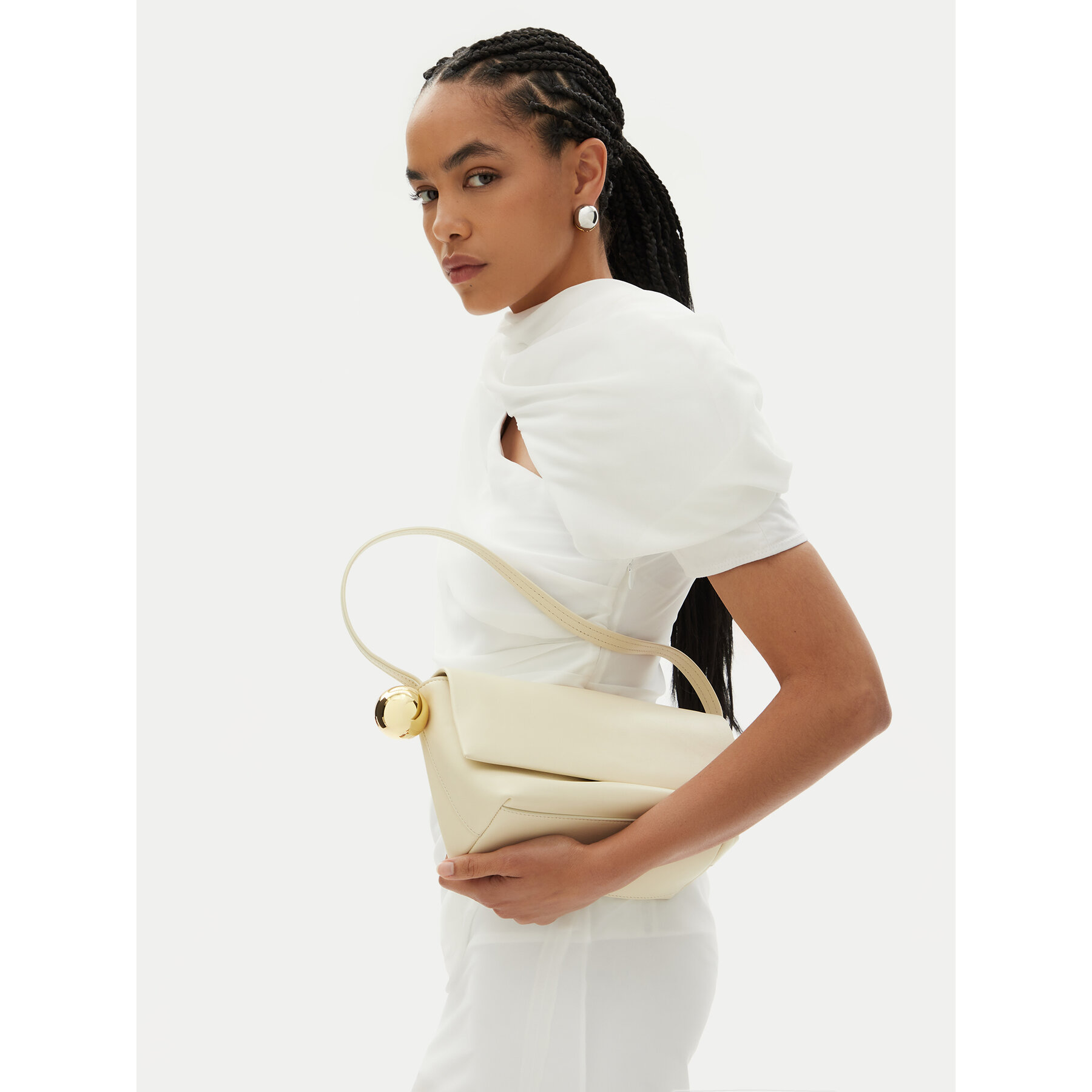 Borsetta JACQUEMUS Le Rond Carre 24H243BA383-3171 Écru