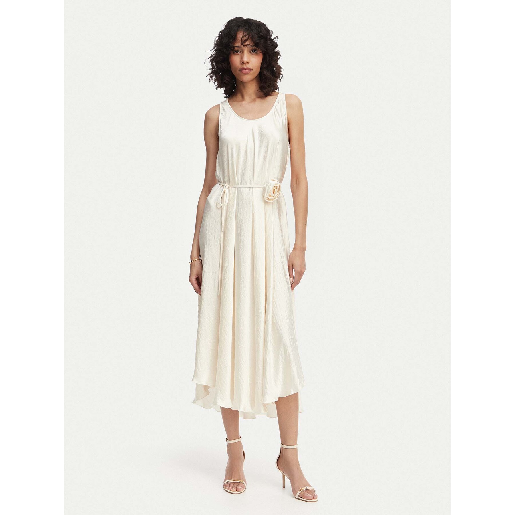 Marella Sommerkleid Alcool 2613221015 Écru Regular Fit
