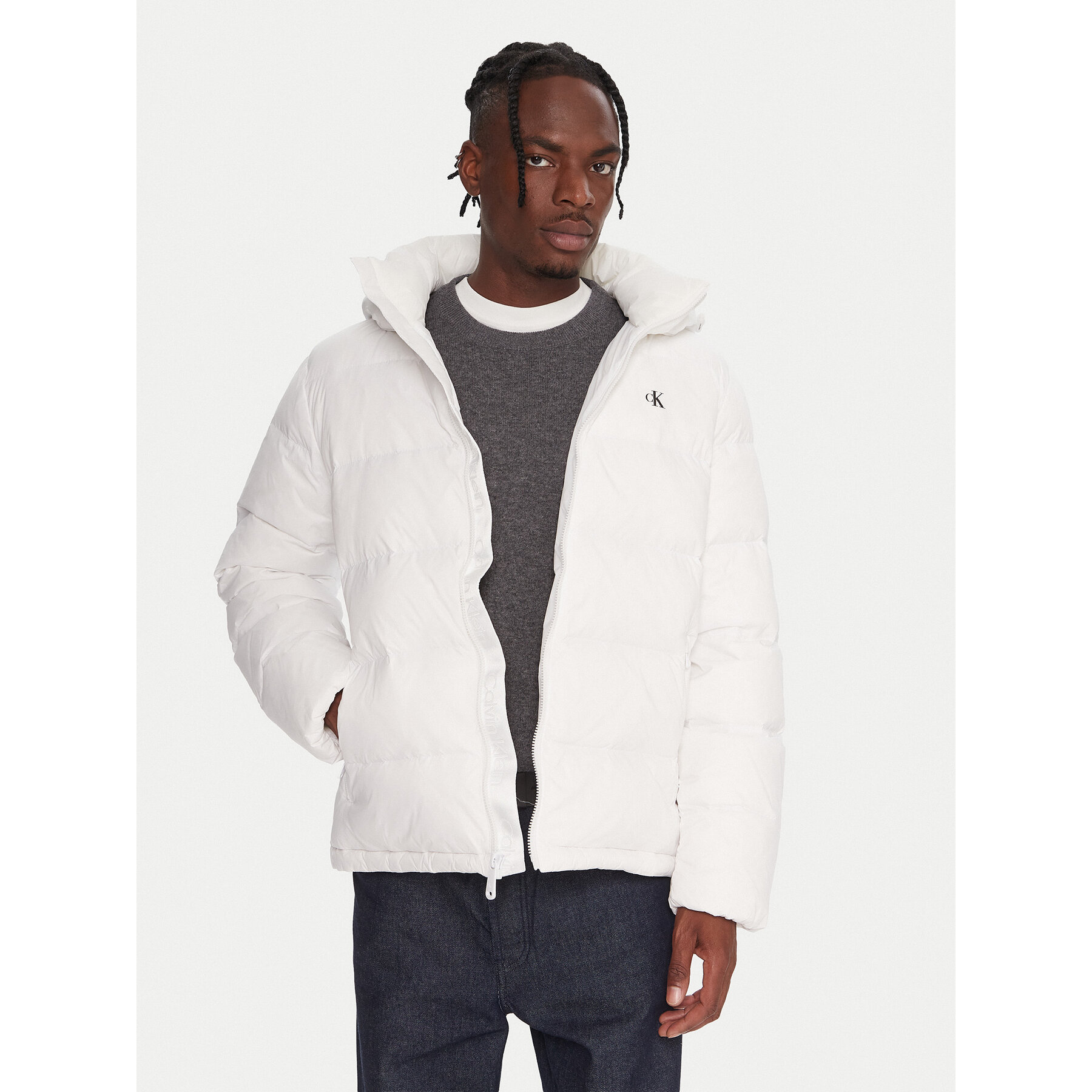 Calvin Klein Jeans Daunenjacke LV04RC518G Weiß Regular Fit