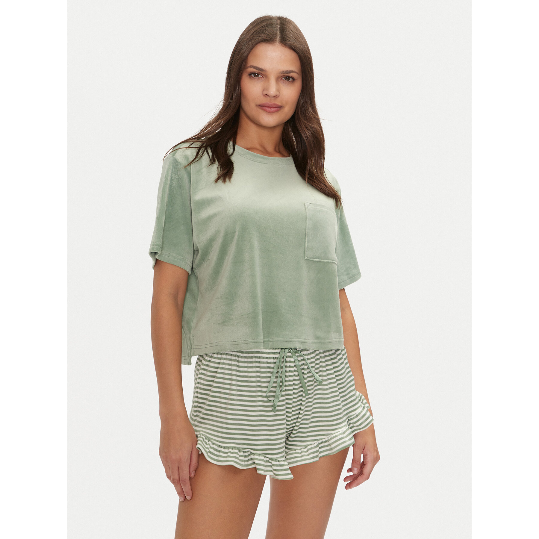 Hunkemöller Hunkemöller Μπλούζα πιτζάμας 206518 Πράσινο Relaxed Fit