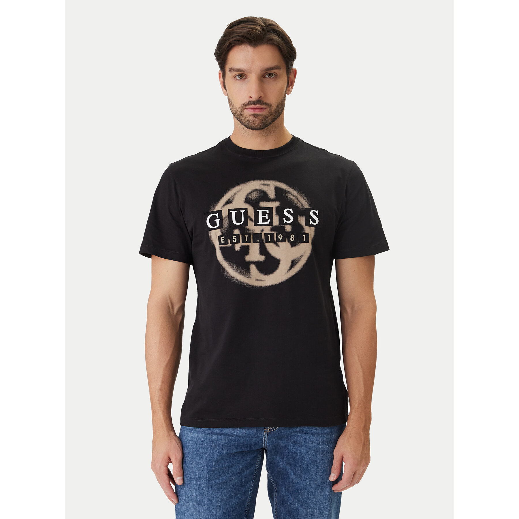 Guess T-Shirt M6GI09 K2989 Schwarz Regular Fit