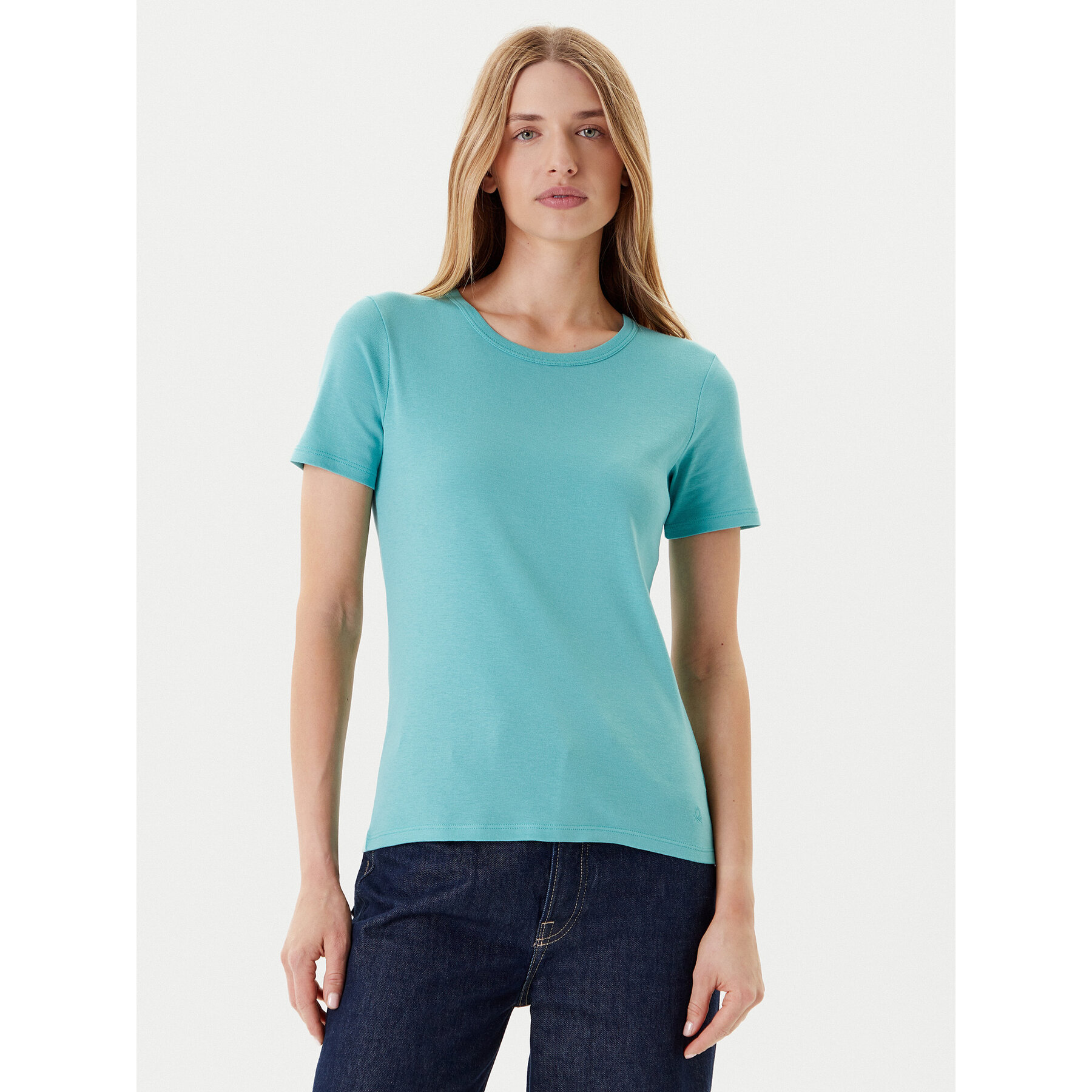 United Colors Of Benetton Póló 3GA2E16A0 Zöld Regular Fit