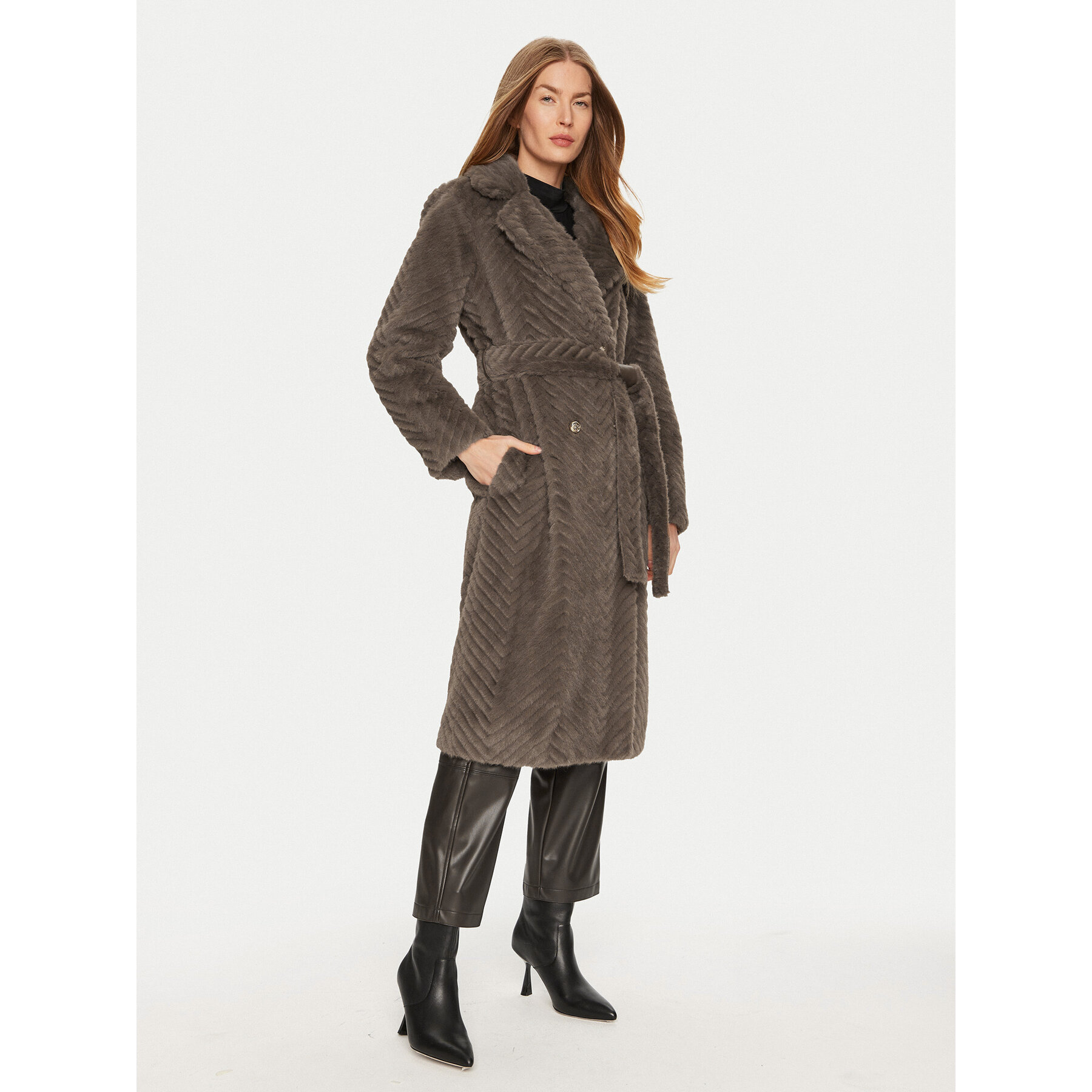 Marciano Guess Pelzmantel Claire 4BGL33 7206A Braun Regular Fit