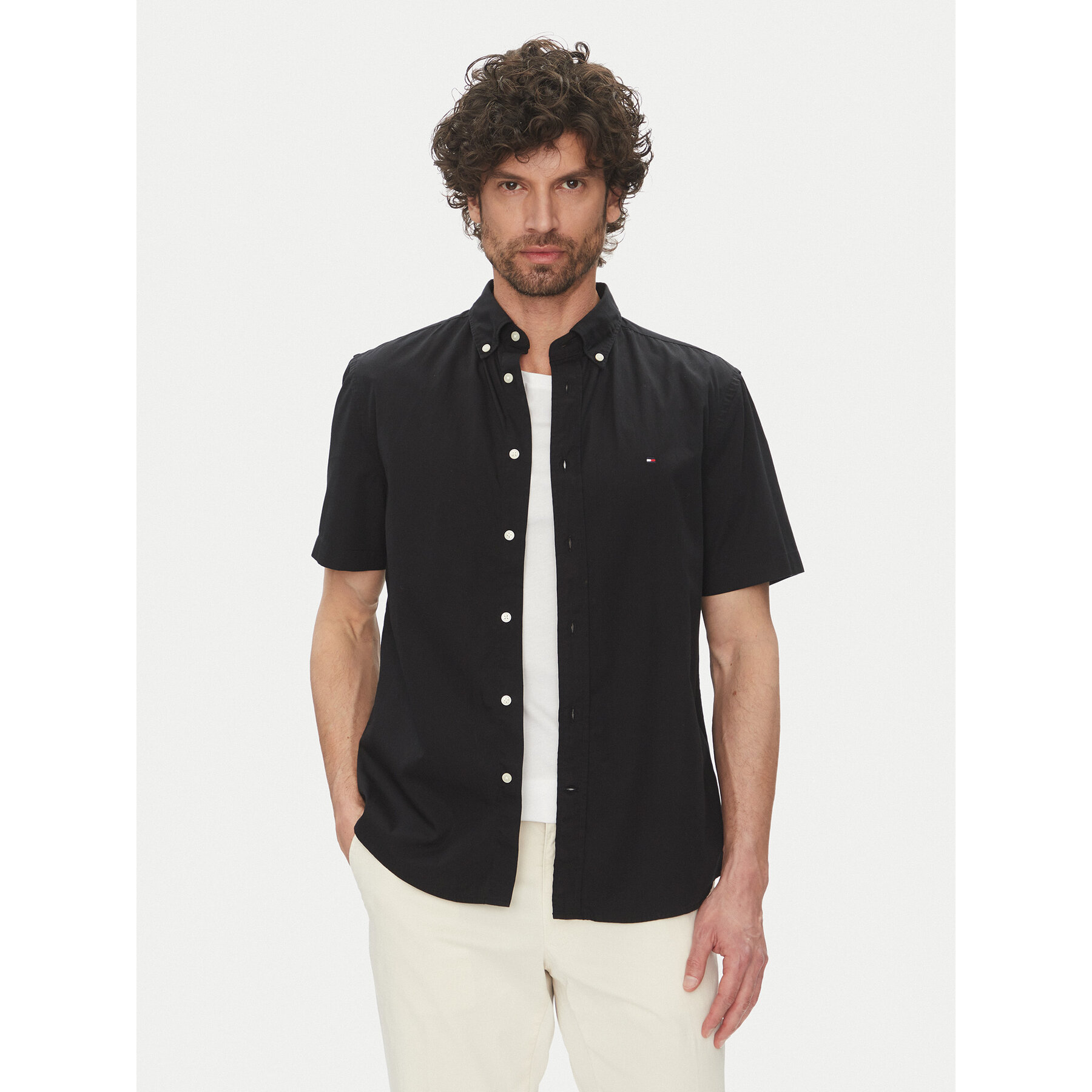 Tommy Hilfiger Hemd MW0MW37584 Schwarz Regular Fit
