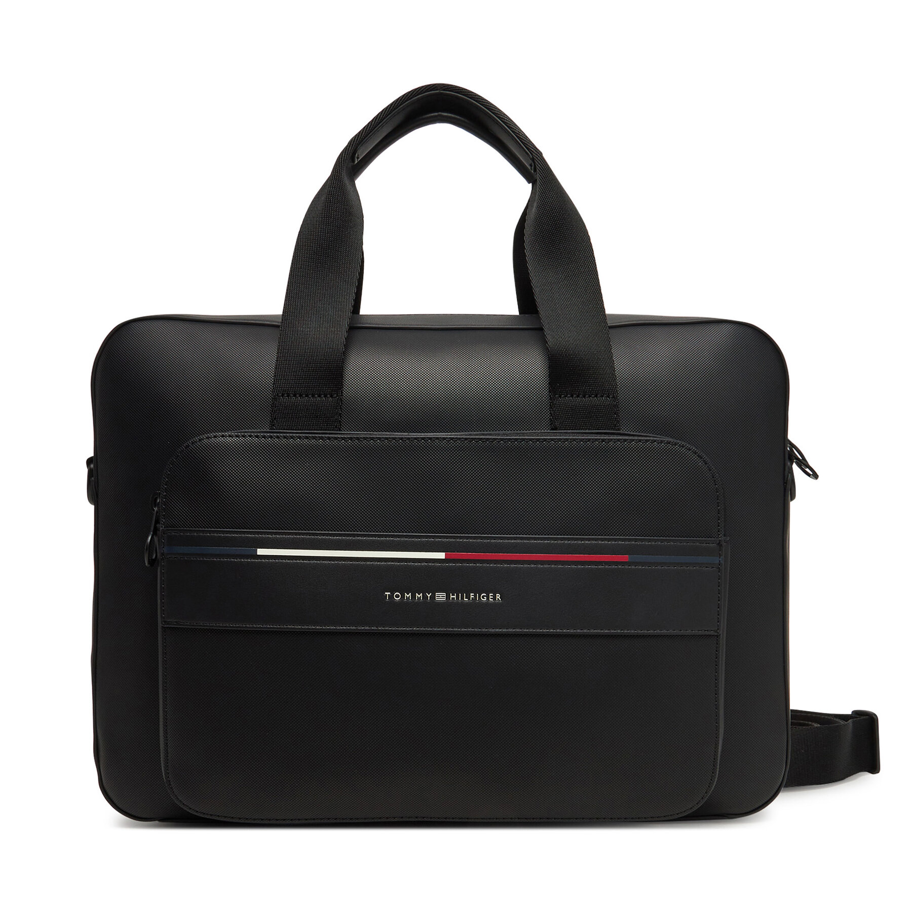 Taška na laptop Tommy Hilfiger Th Foundation Computer Bag AM0AM13198 Čierna