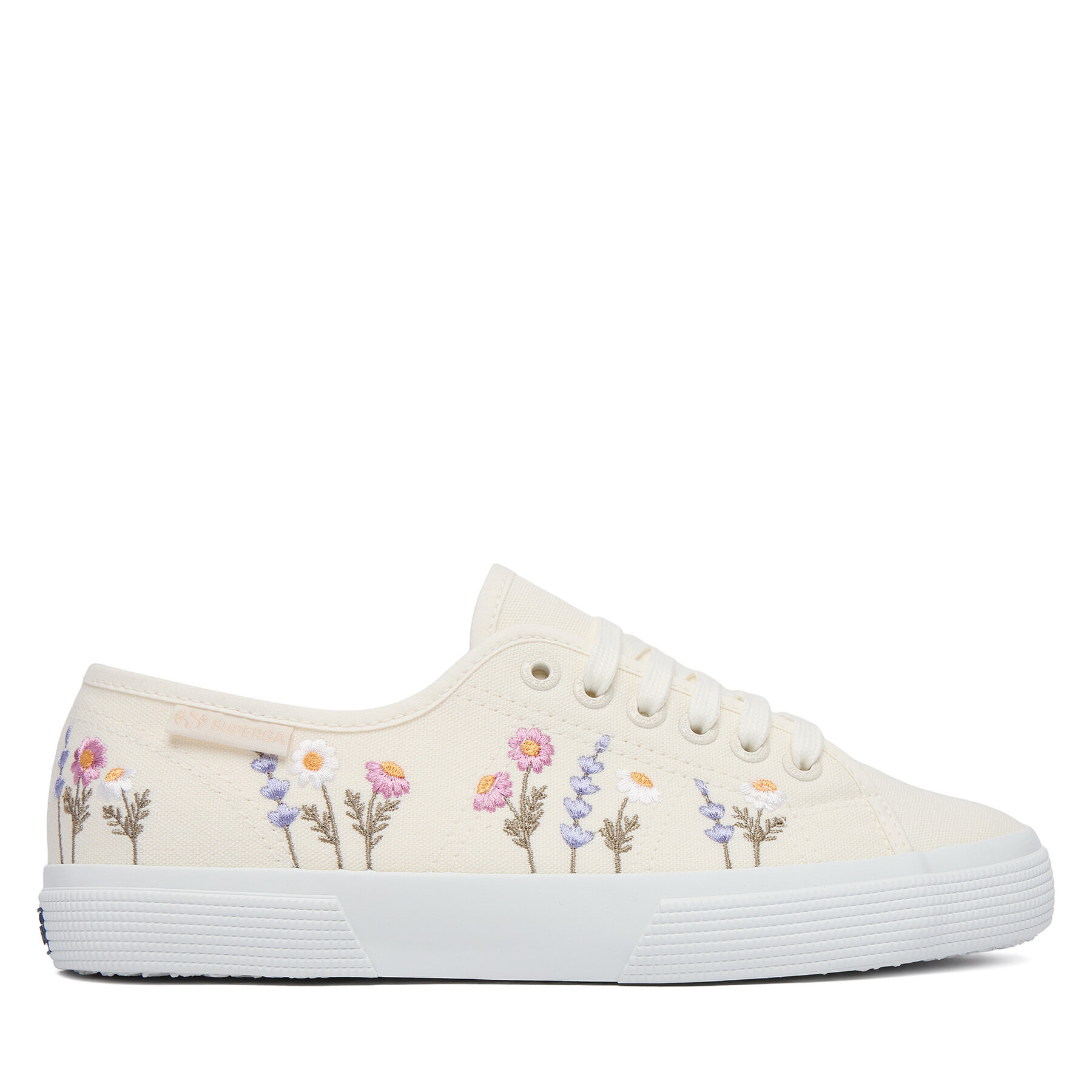Teniși Superga 3750 Flower Embroidery Leggera S8161ZW Alb