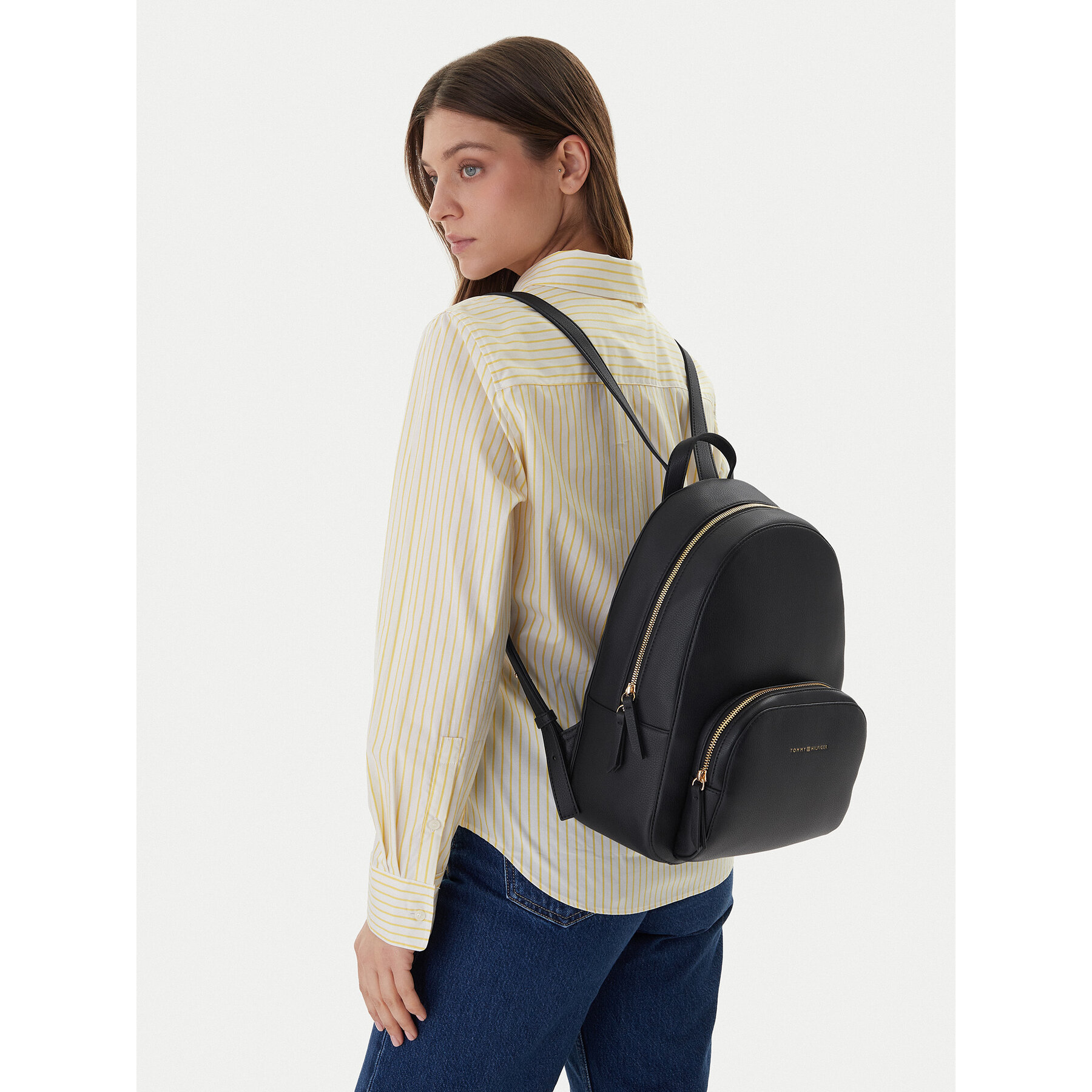 Σακίδιο Tommy Hilfiger Th Logo Backpack AW0AW18118 Μαύρο