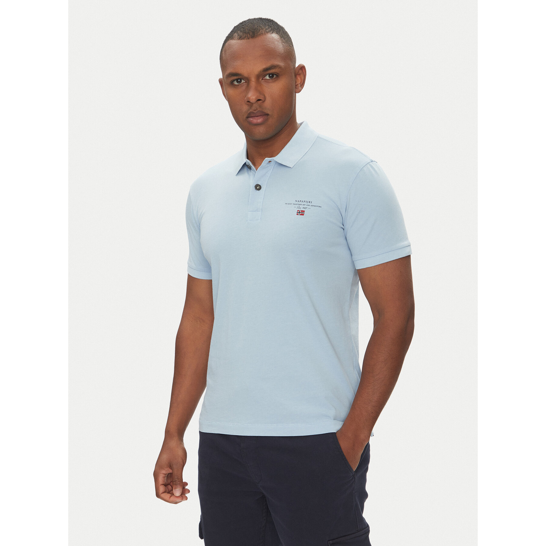 Napapijri Polo Elbas NP0A4GB4 Celeste Regular Fit