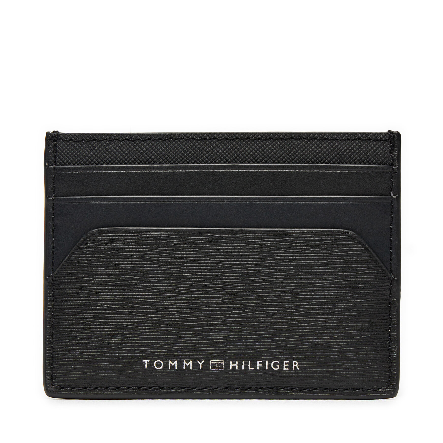 Estuche para tarjetas de crédito Tommy Hilfiger Premium Business Leather Card Holder AM0AM12510 Negro