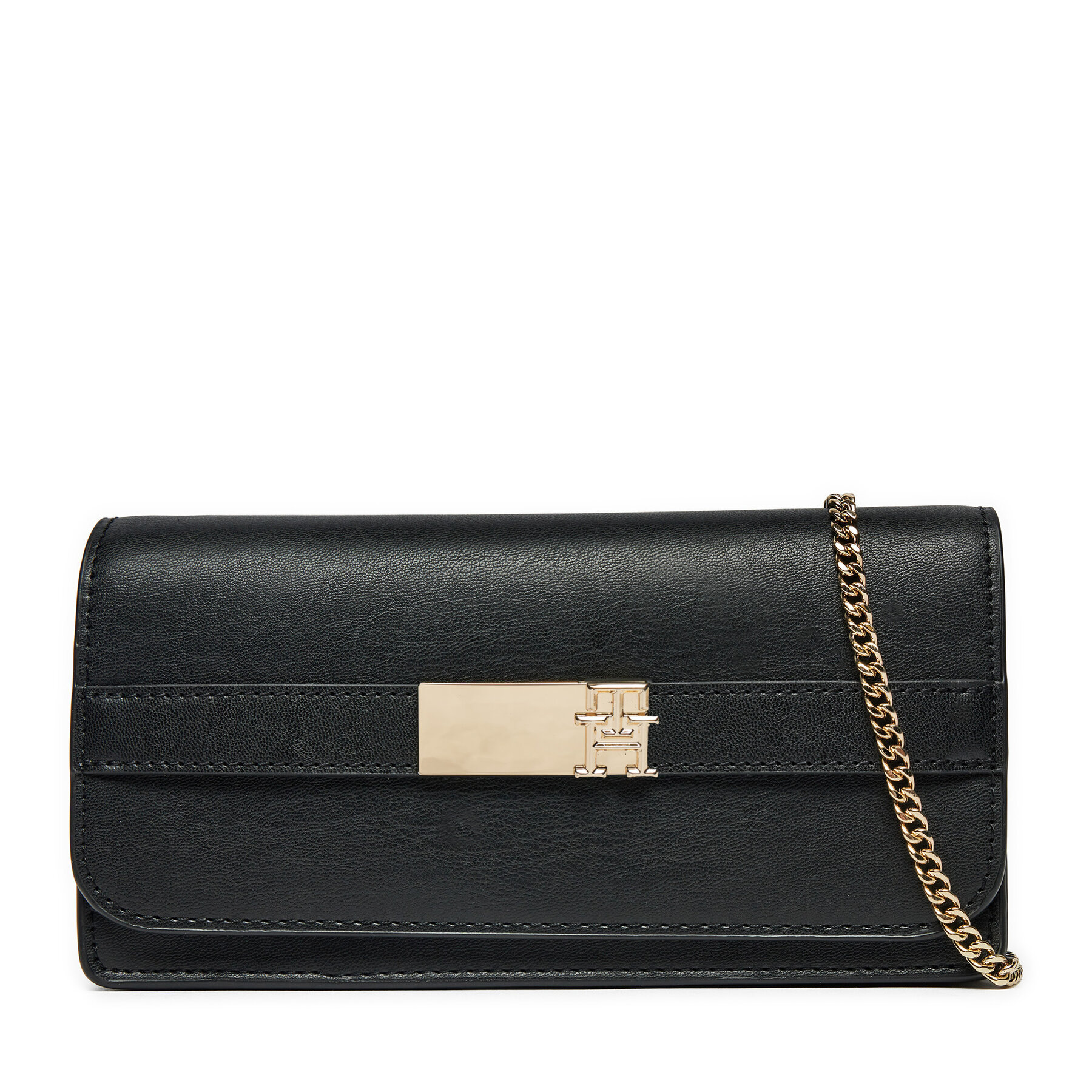 Sac à main Tommy Hilfiger Th Heritage Lrg Flap W/Chain AW0AW16918 Noir