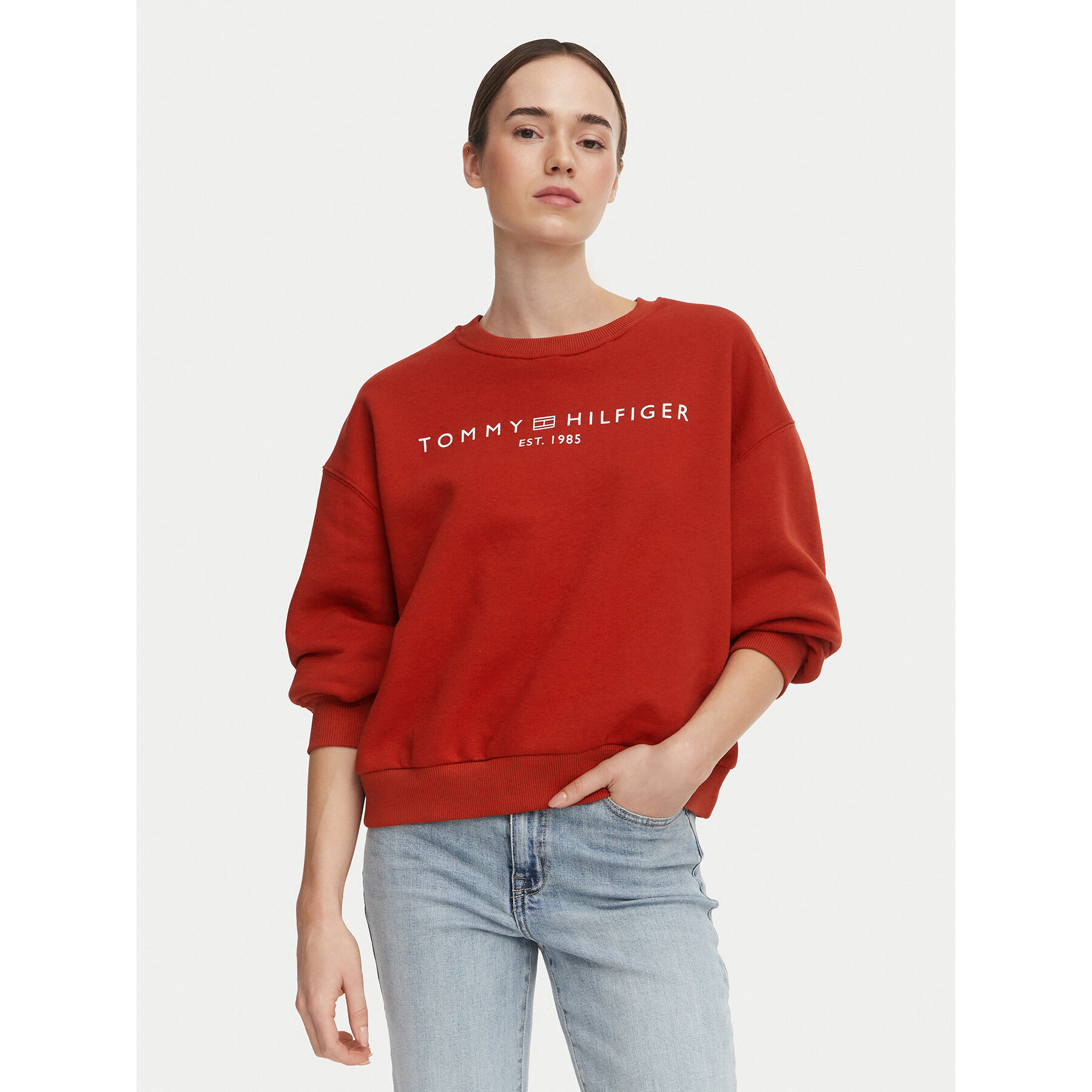 Tommy Hilfiger Sweatshirt WW0WW47831 Dunkelrot Regular Fit