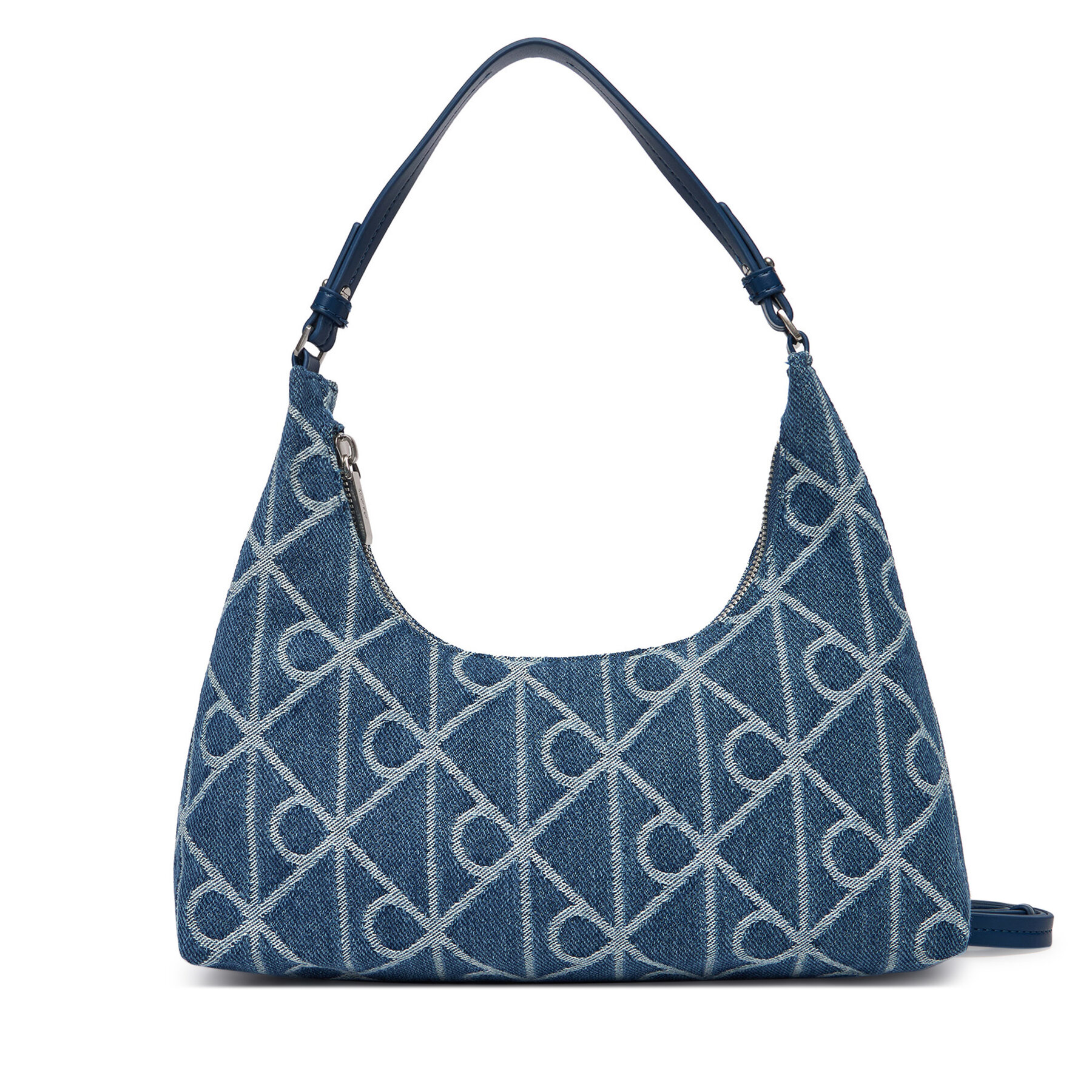 Geantă Calvin Klein Emblem Aop Denim Shoulder Bag LV04F3431G Albastru