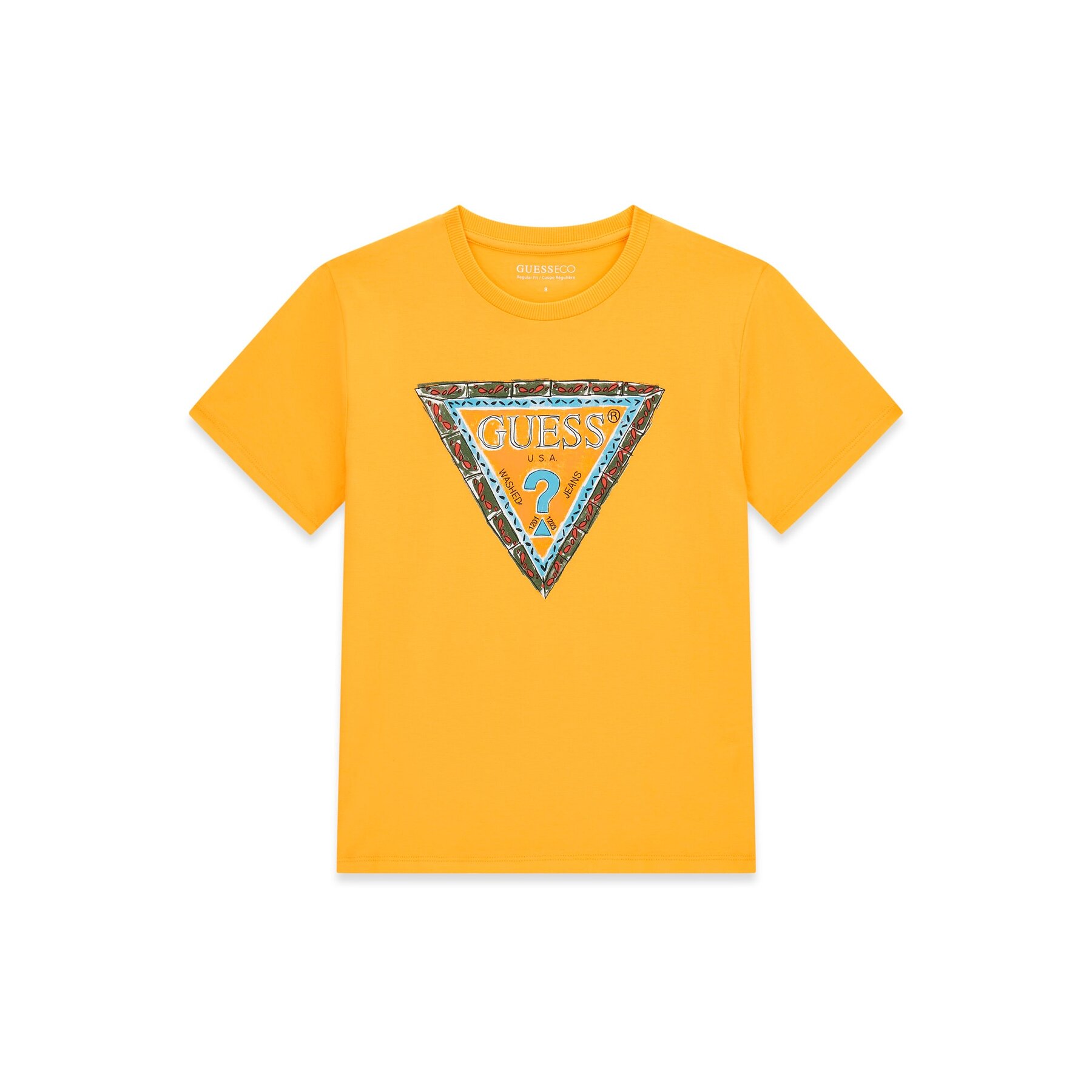 Guess T-Shirt L6GI00 K8HM4 Κίτρινο Regular Fit