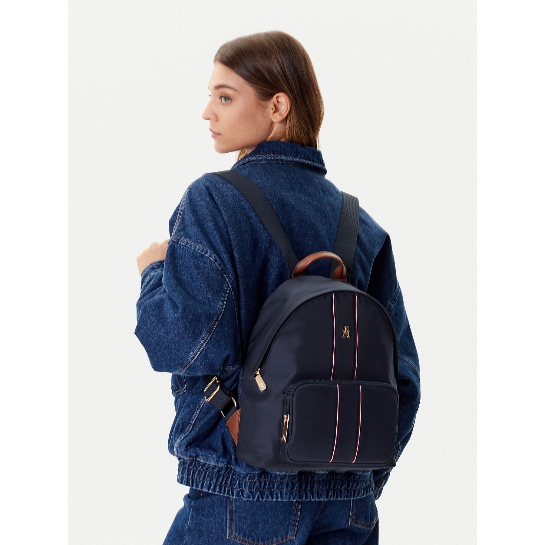Ruksak Tommy Hilfiger Popette Dome AW0AW17651 Tamnoplava