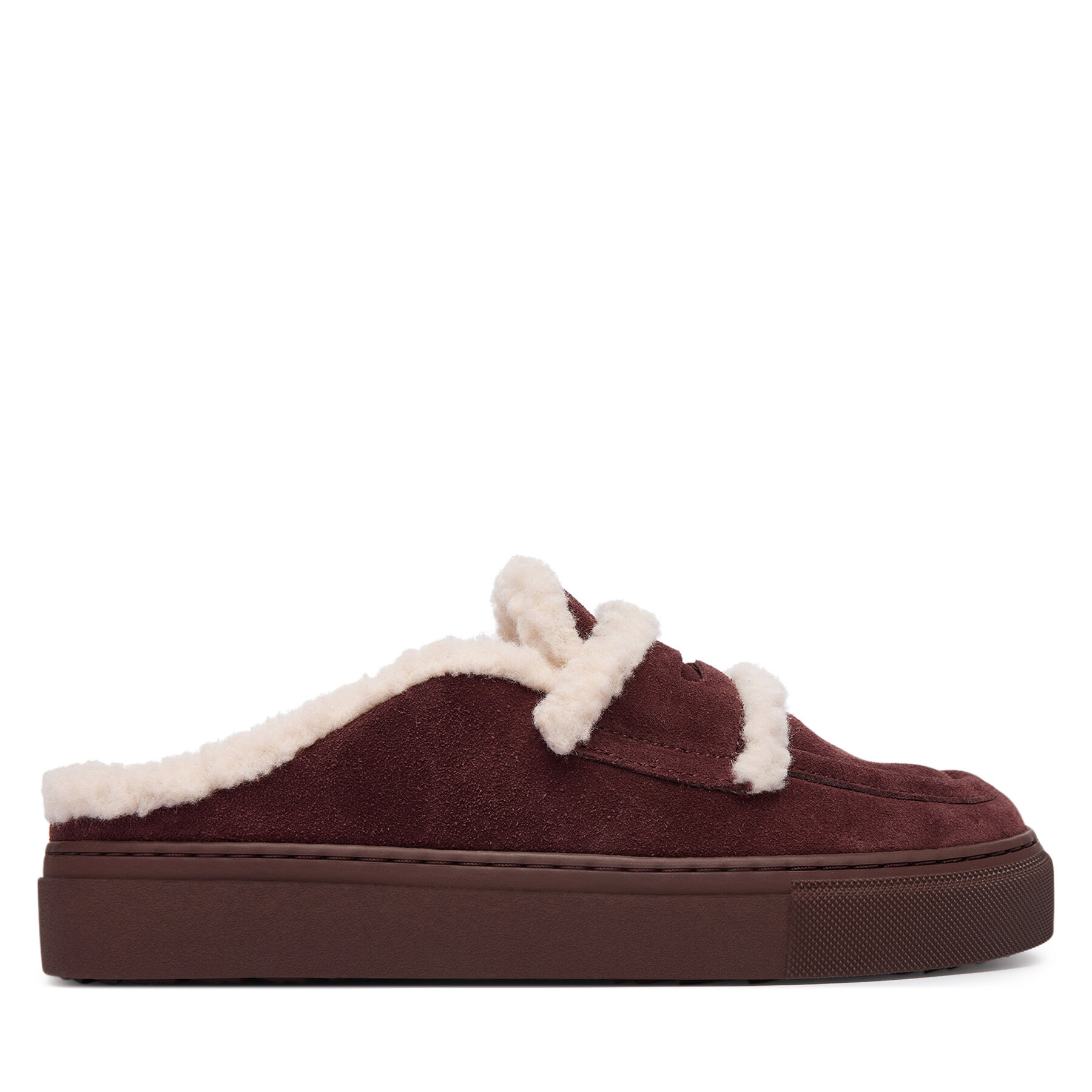 Şlapi Inuikii Mule Wool 1004.017.0011 Maro închis