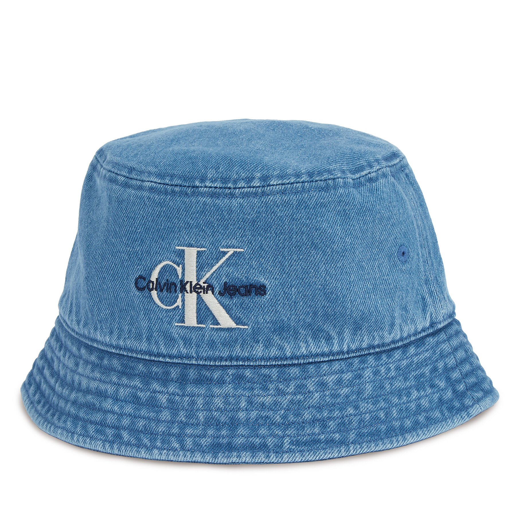 Pălărie Calvin Klein Mono Logo Denim Bucket Hat LV04G5021G Albastru