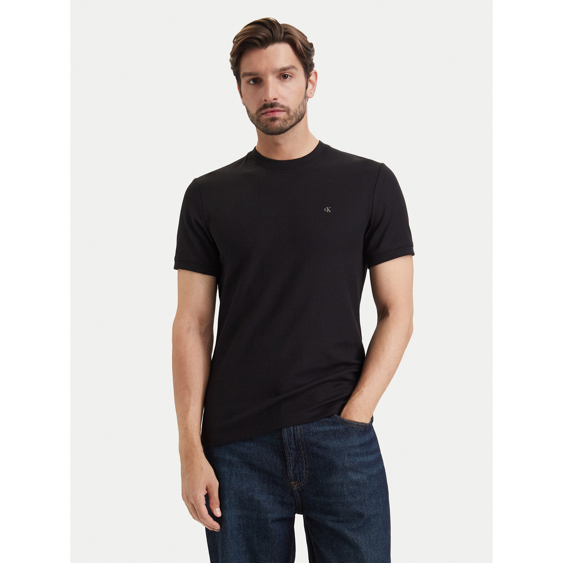 Calvin Klein Jeans T-Shirt LV04RF206G Schwarz Slim Fit