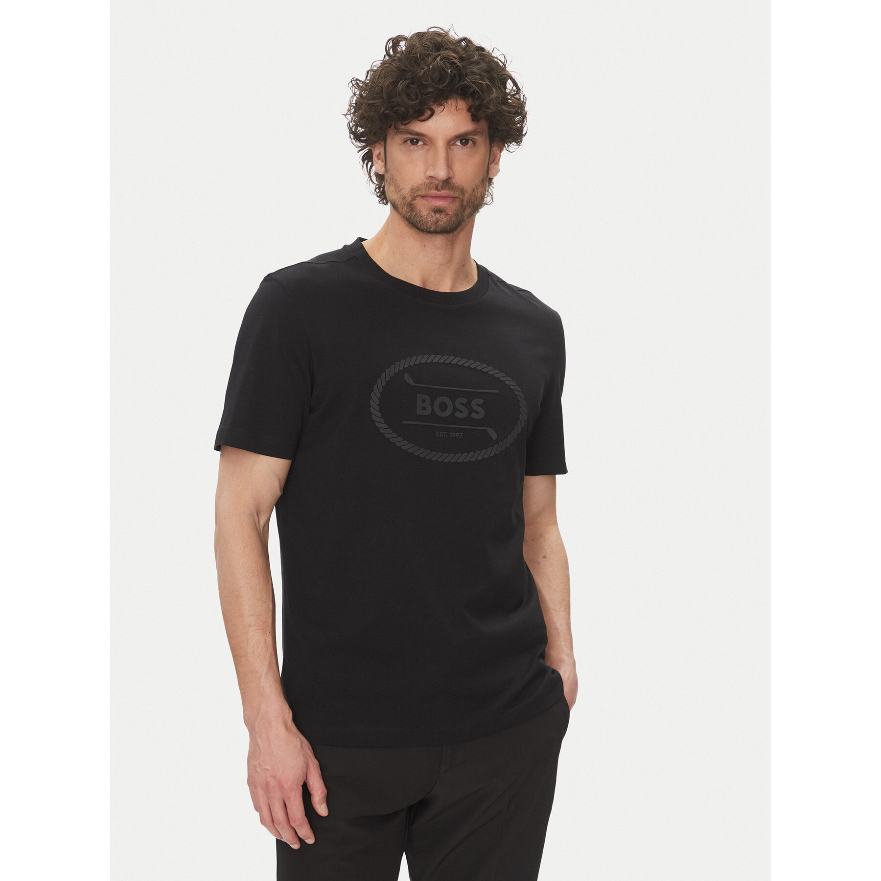 BOSS Póló 50537825 Fekete Regular Fit