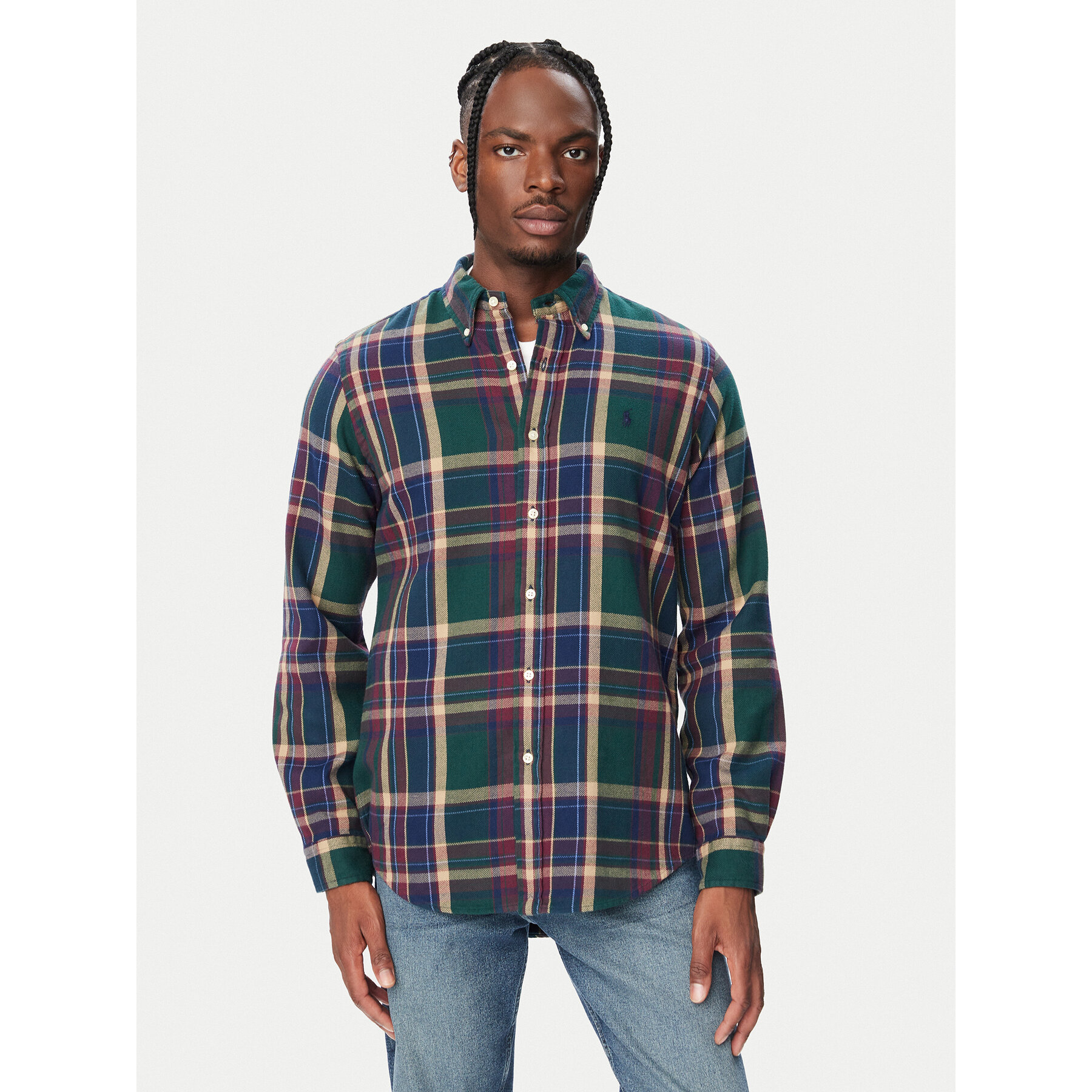 Polo Ralph Lauren Hemd 710B30152001 Dunkelgrün Custom Fit