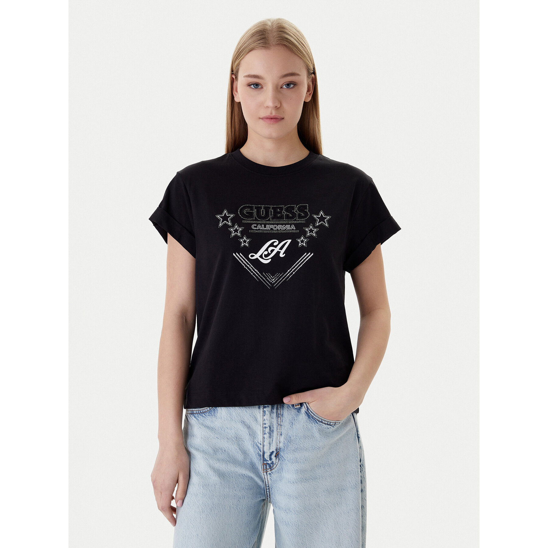 Guess T-Shirt W6RI30 I3Z14 Μαύρο Regular Fit