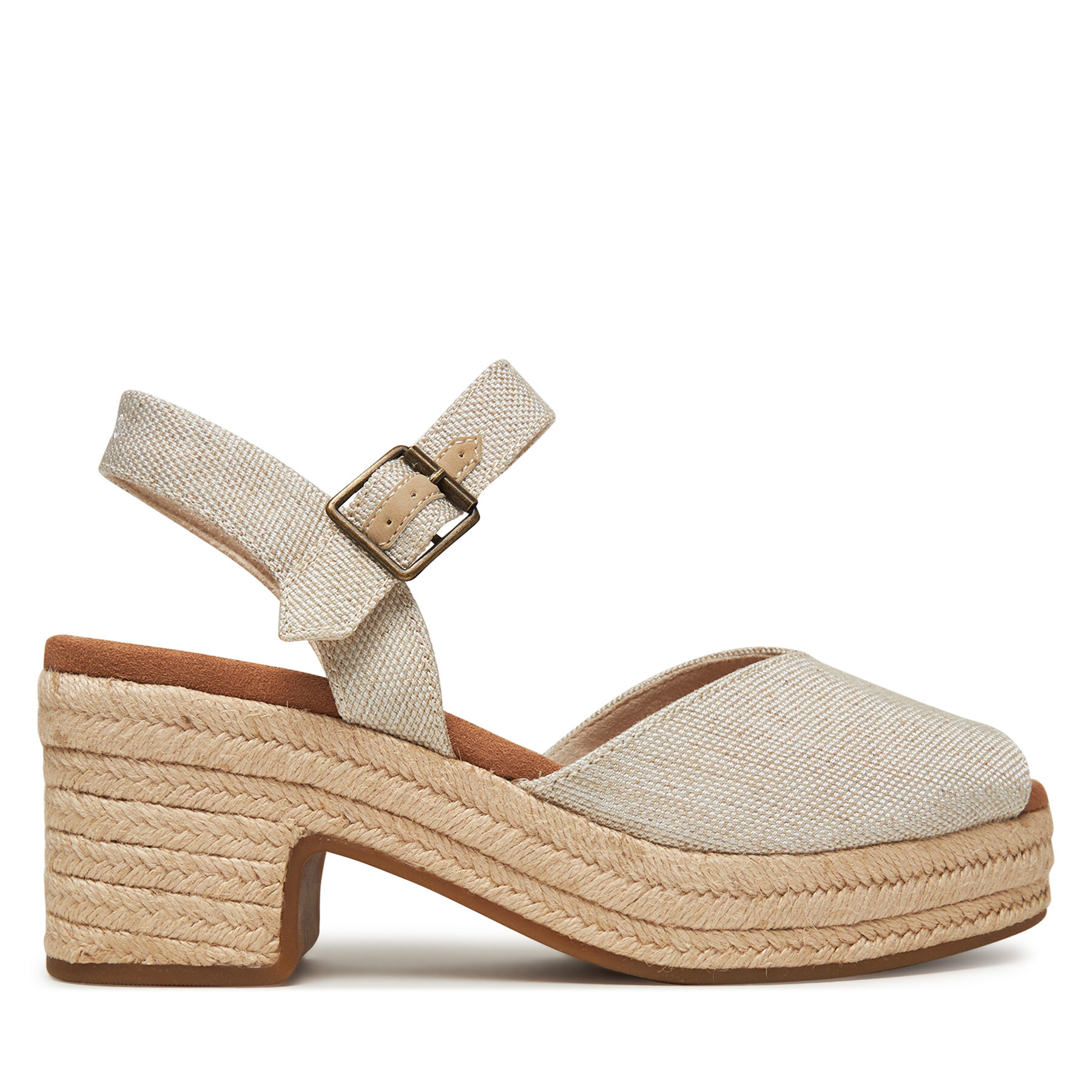 Damskie Espadryle Toms, Rozmiar 37 Écru Isla Peep Toe 10021977
