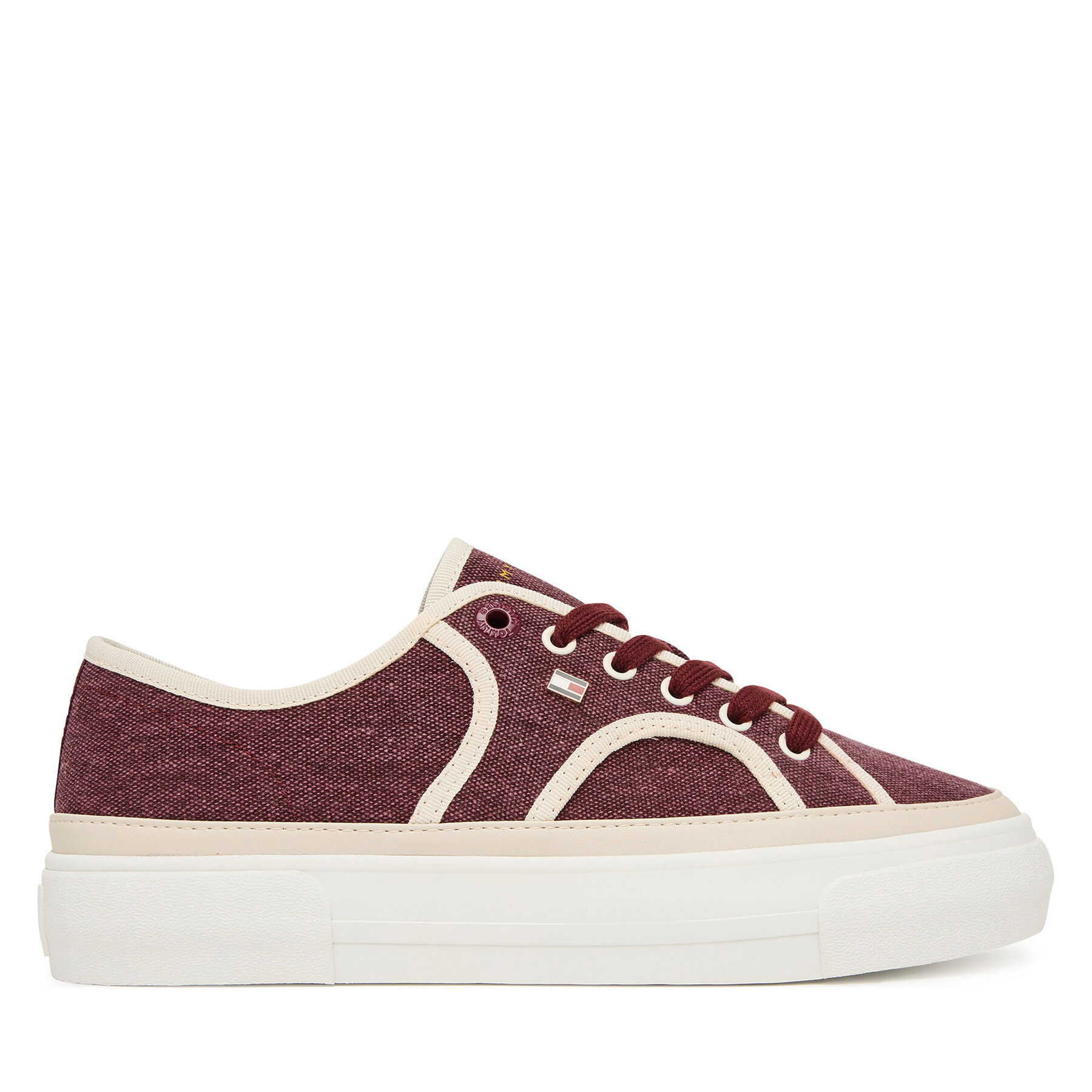 Teniși Tommy Hilfiger Platform Vulc Sneaker Piping FW0FW09394 Vișiniu