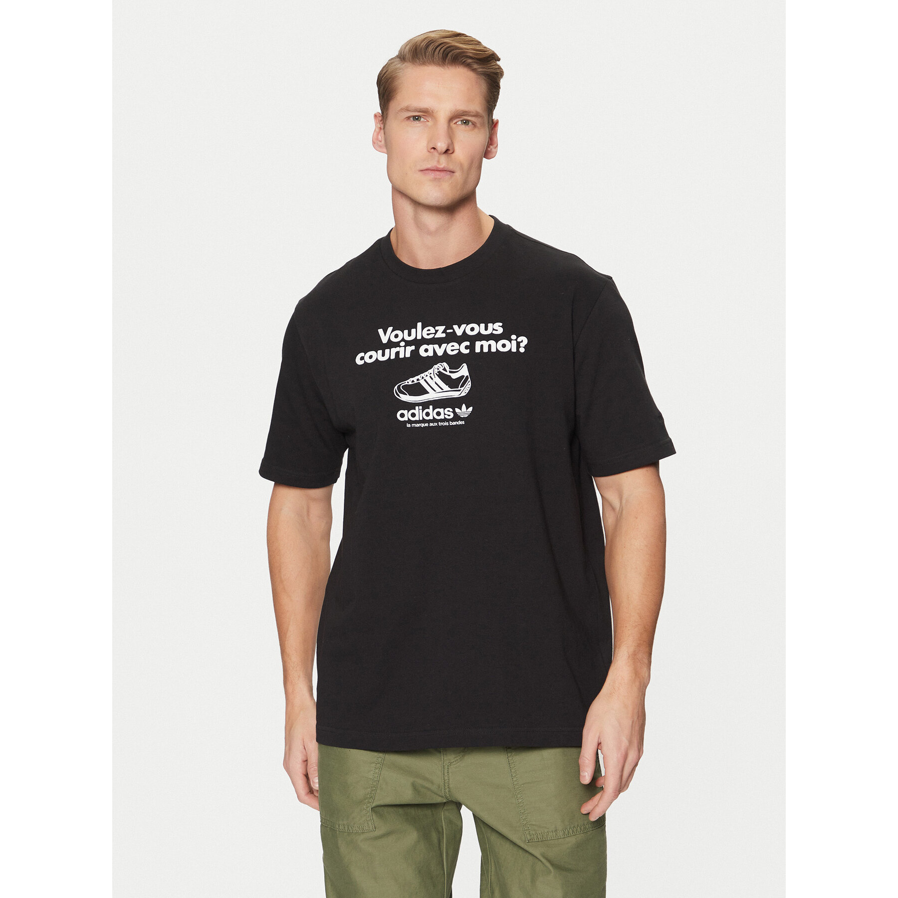 adidas Póló Graphic Tee JC8366 Fekete Regular Fit
