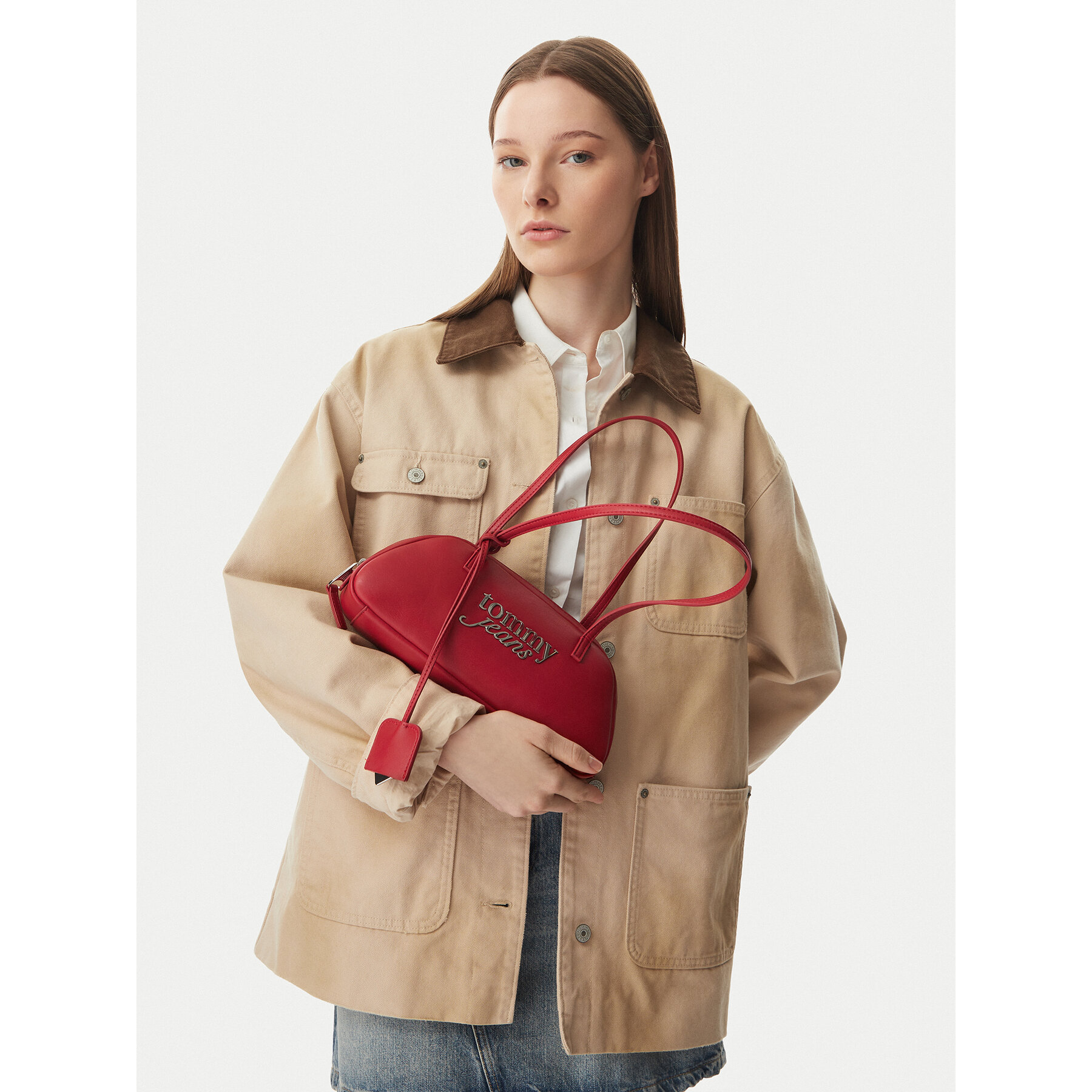 Torbica Tommy Jeans Tjw Bold Shoulder Bag AW0AW18787 Smeđa