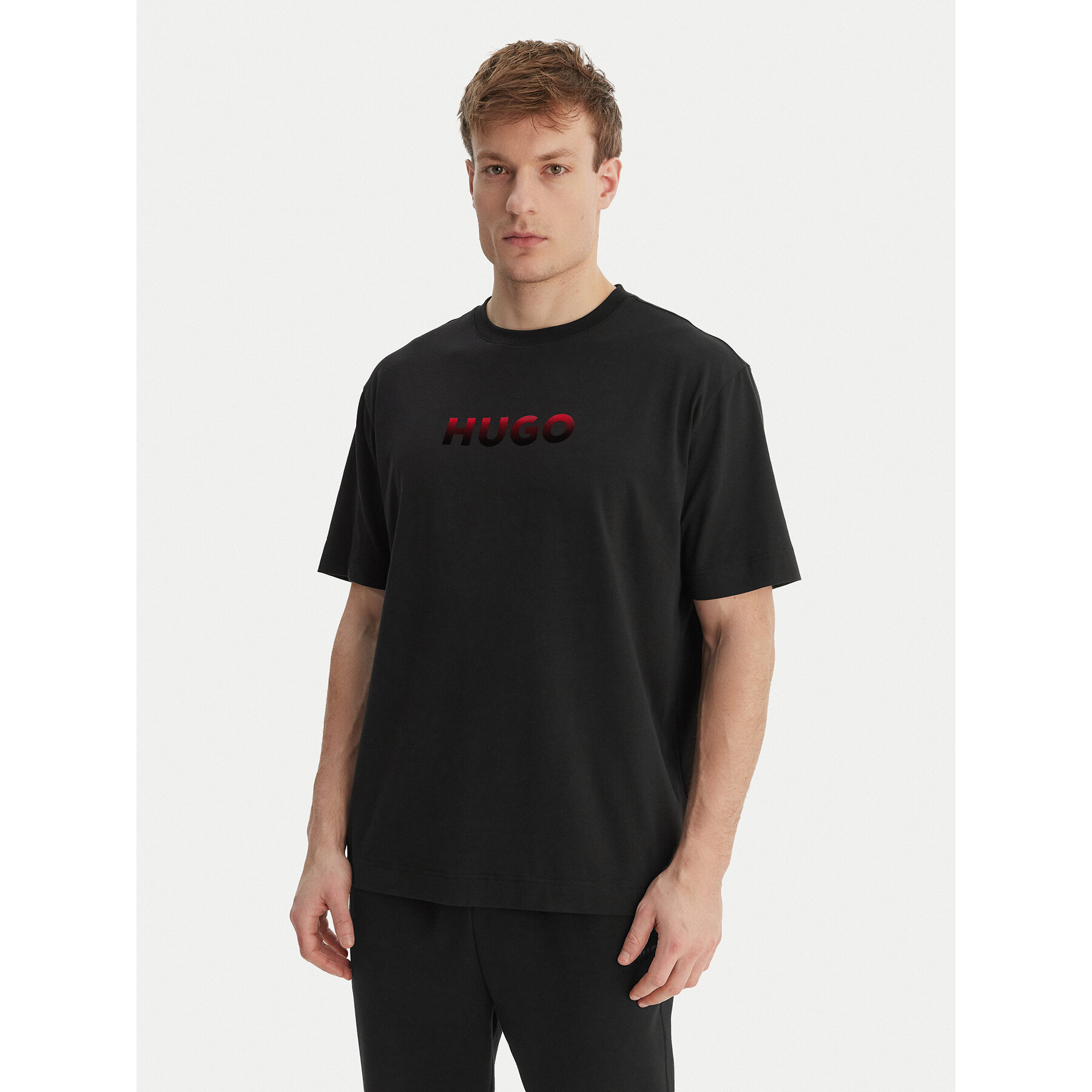 HUGO T-Shirt Gradient 50556667 Schwarz Regular Fit