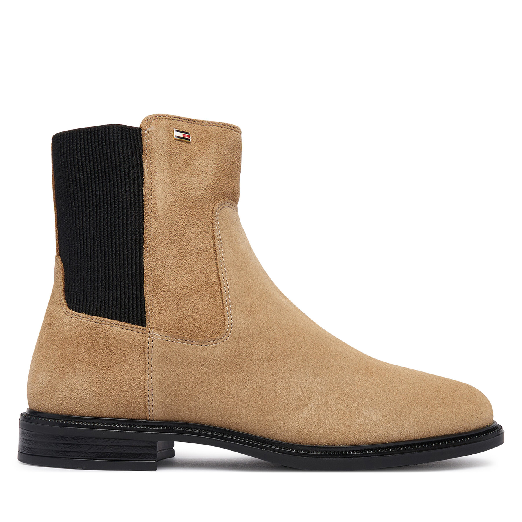 Боти тип челси Tommy Hilfiger Enamel Flag Suede Ankle Chelsea FW0FW09575 Бежов