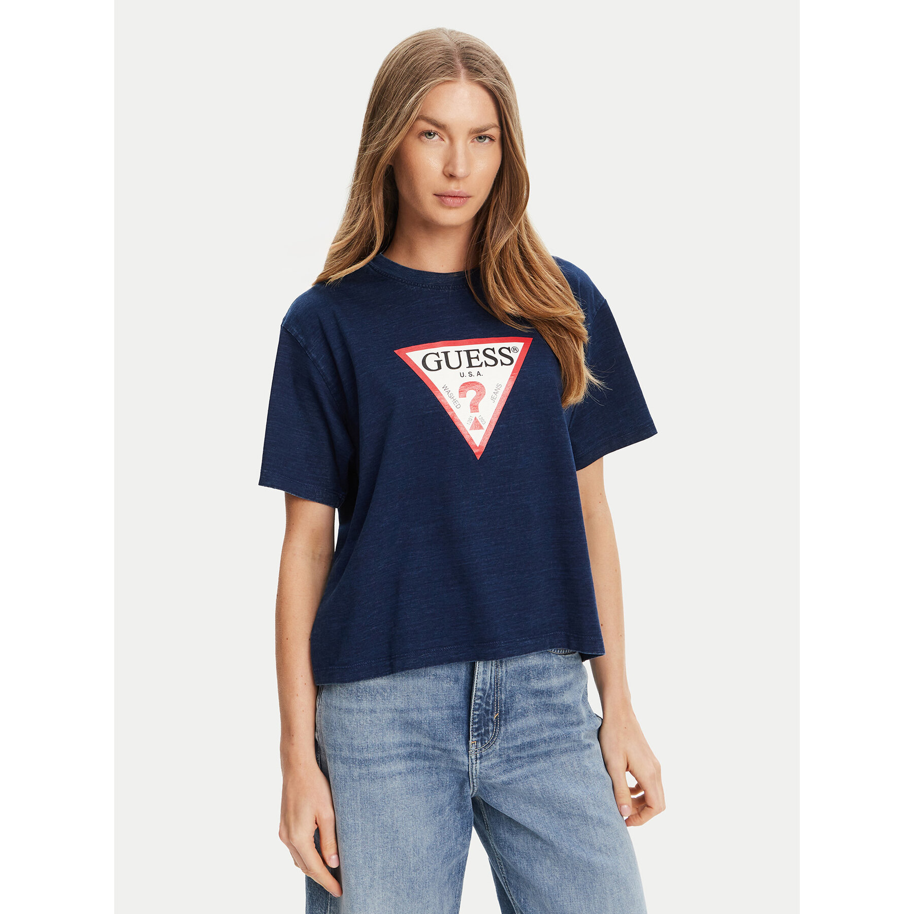 Guess Jeans Póló W5GI20 KCTG1 Sötétkék Regular Fit