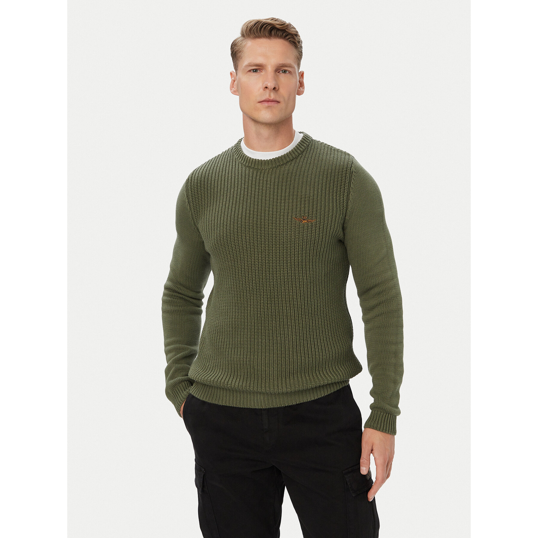 Aeronautica Militare Pullover 262MA1571UL00409 Khakifarben Regular Fit