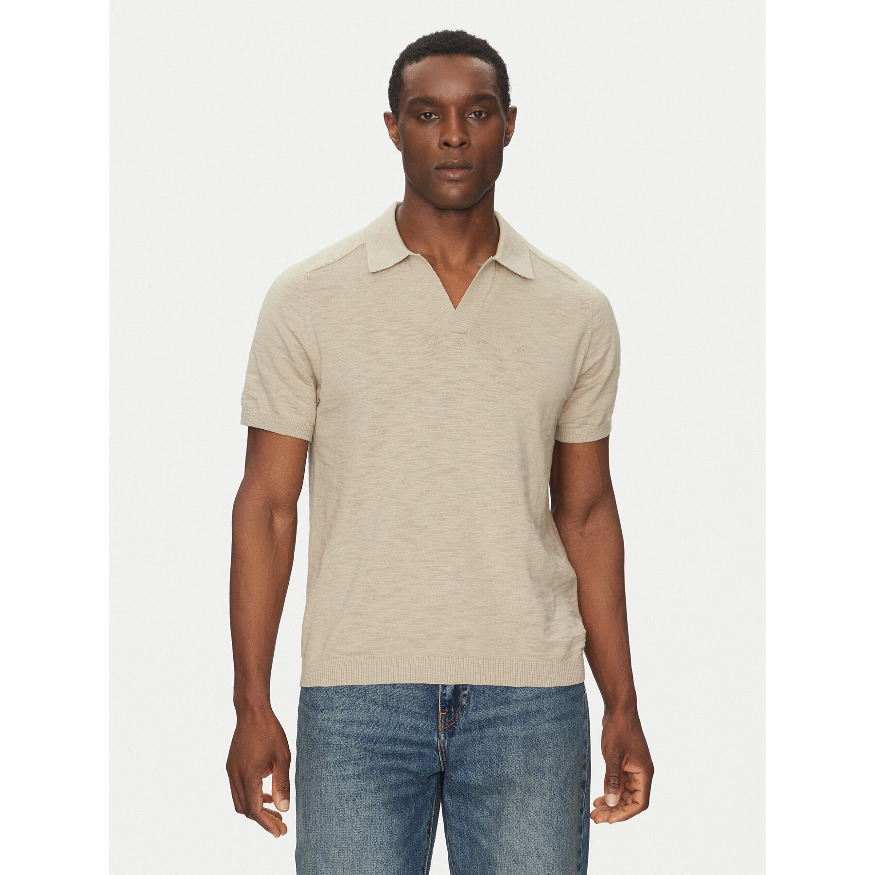 Calvin Klein Polo K10K114087 Bež Regular Fit