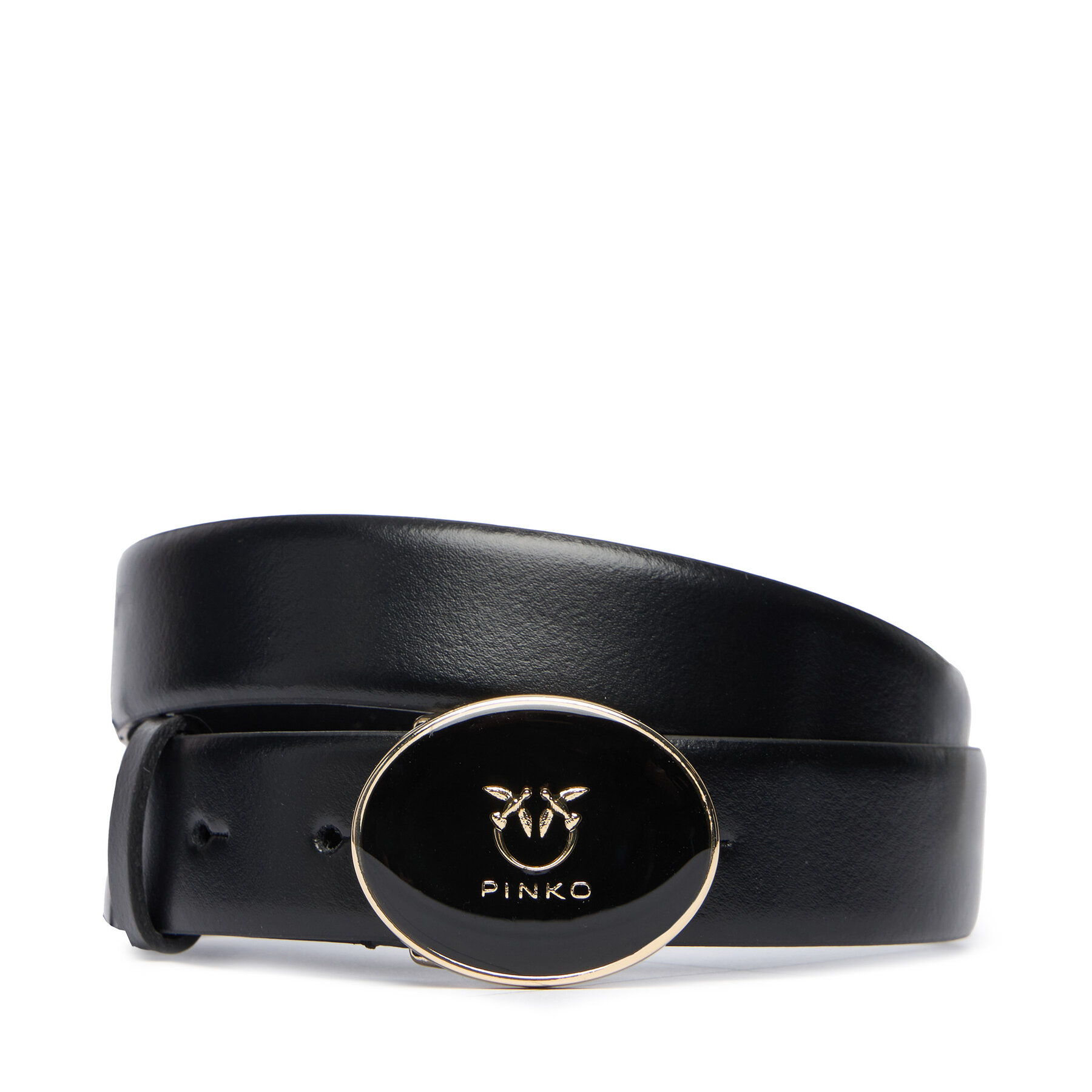 Pásek PINKO Round Enamel H2,8 Belt 20252 PLT01 105478.A2QL Černá
