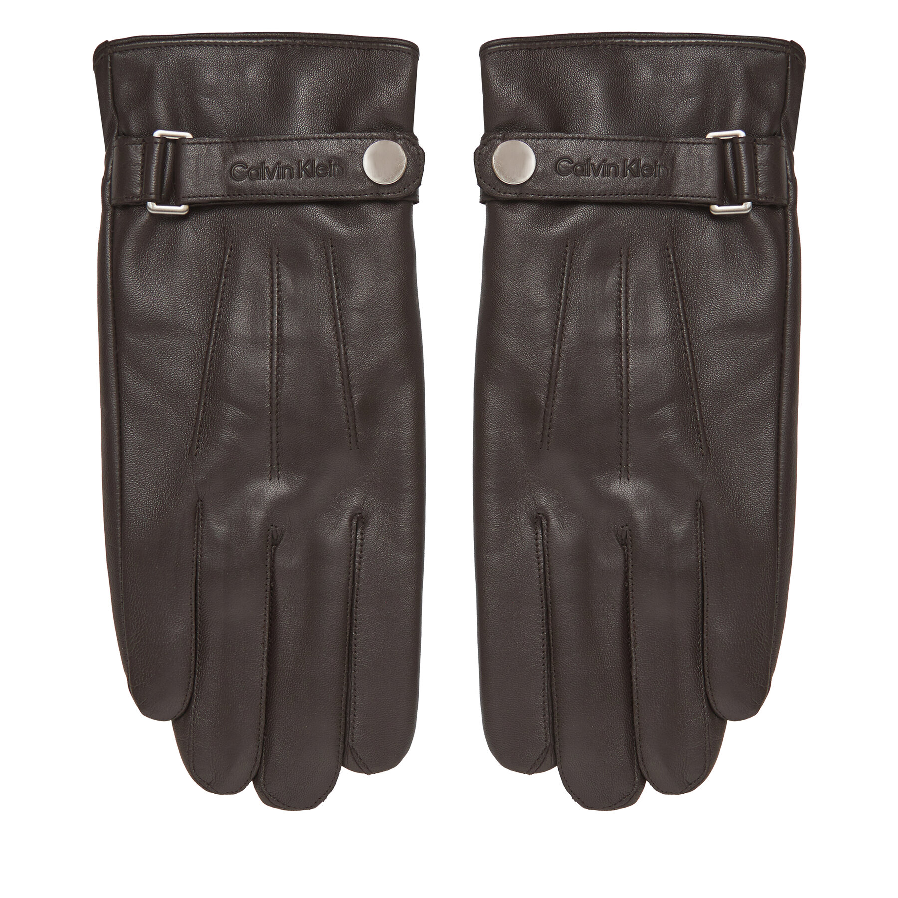 Мъжки ръкавици Calvin Klein Logo Strap LV04D8035G Кафяв