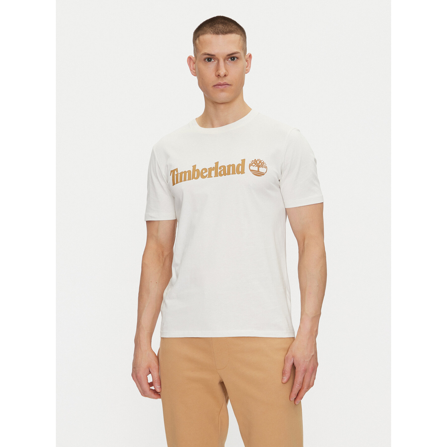 Timberland T-Shirt TB0A5UPQ Εκρού Regular Fit