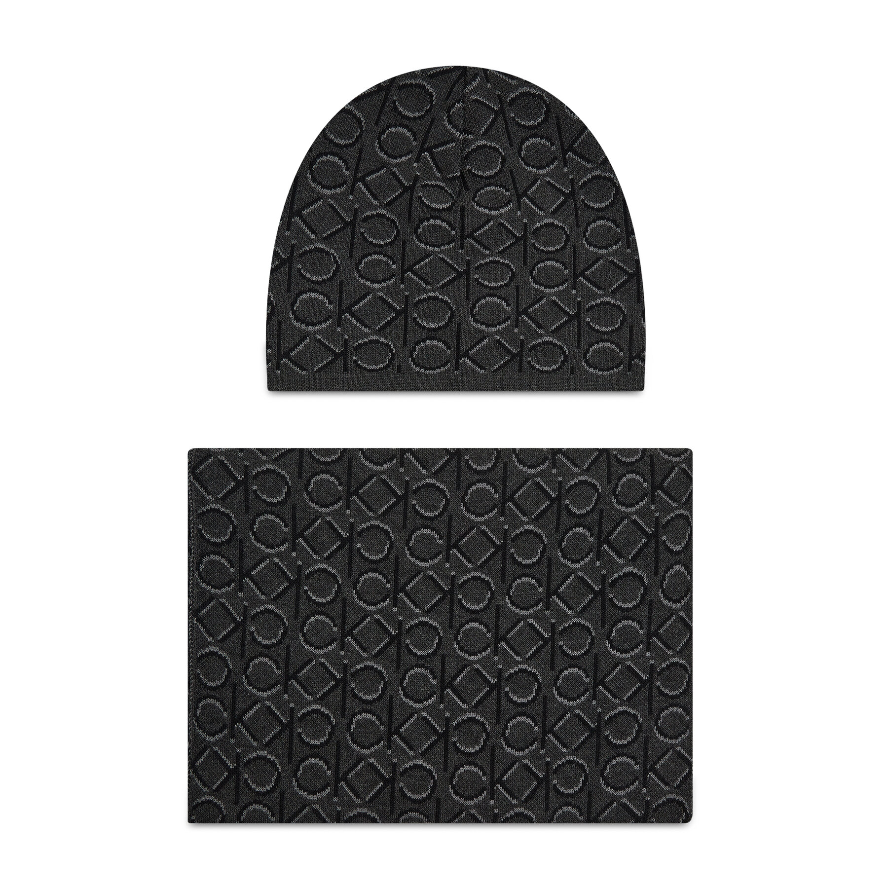 Kepurės Ir šaliko Komplektas Calvin Klein Shadow Monogram Beanie+Scarf K50K507498 Pilka